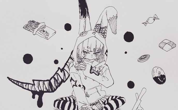イラスト、アニメーション、女の子イラスト