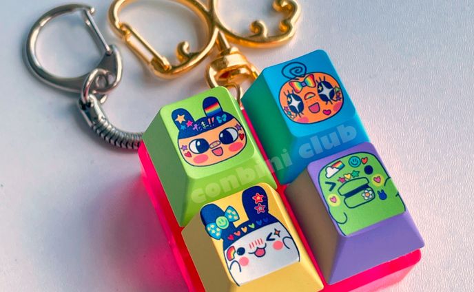 Decora Tamagotchi fidget keyring