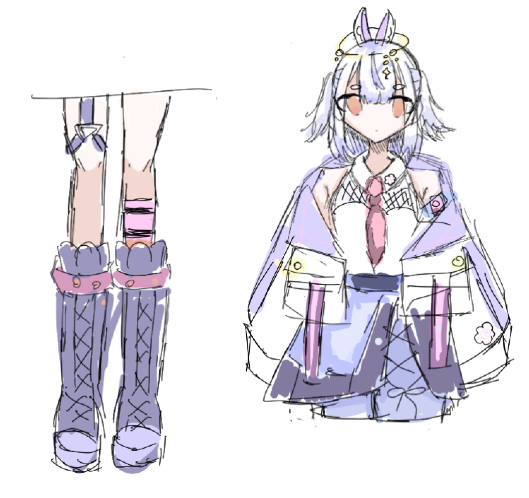 キャラデザ　ラフ/依頼/月兎　なると-1