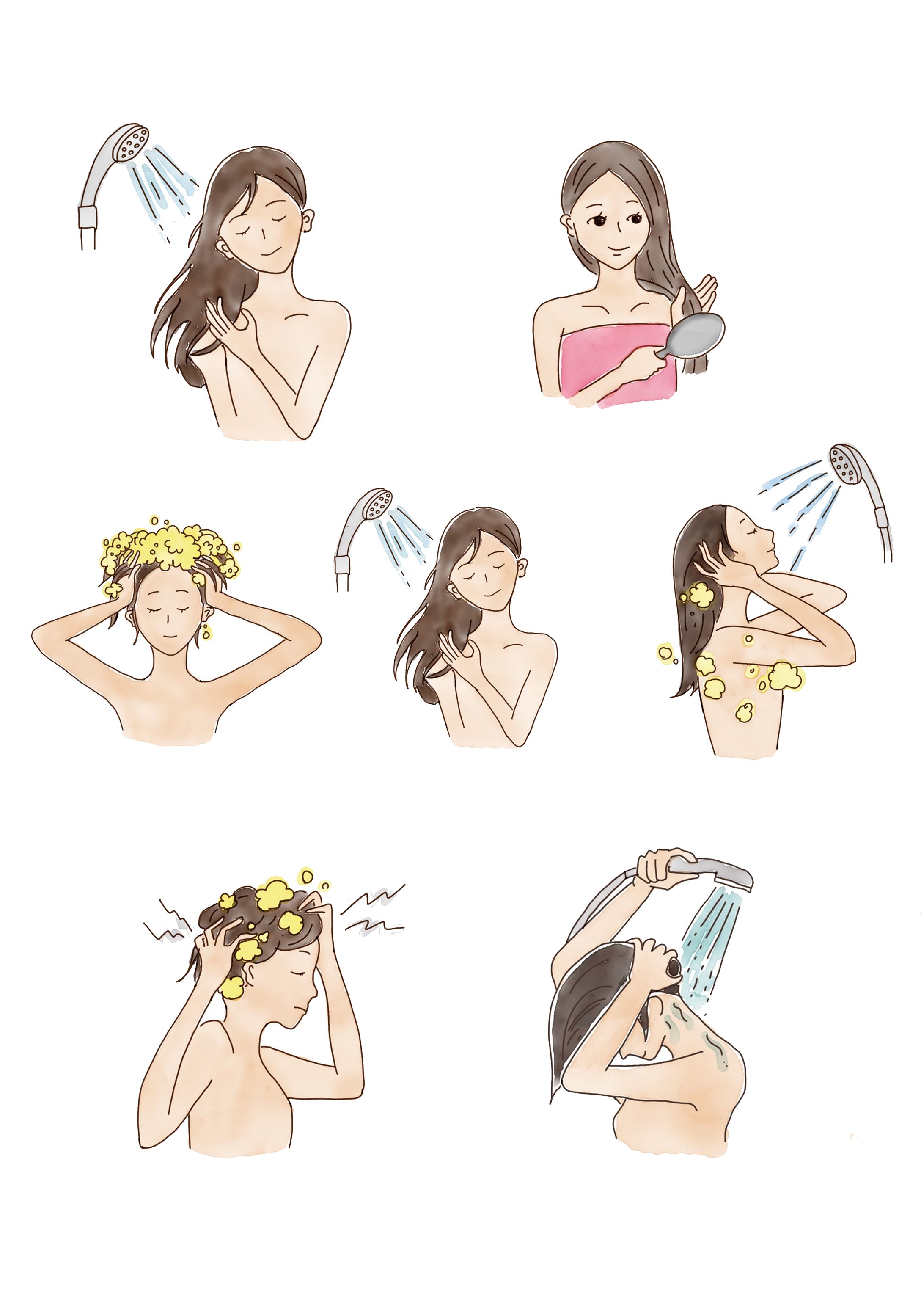 ヘアケア使用方法イラスト-1