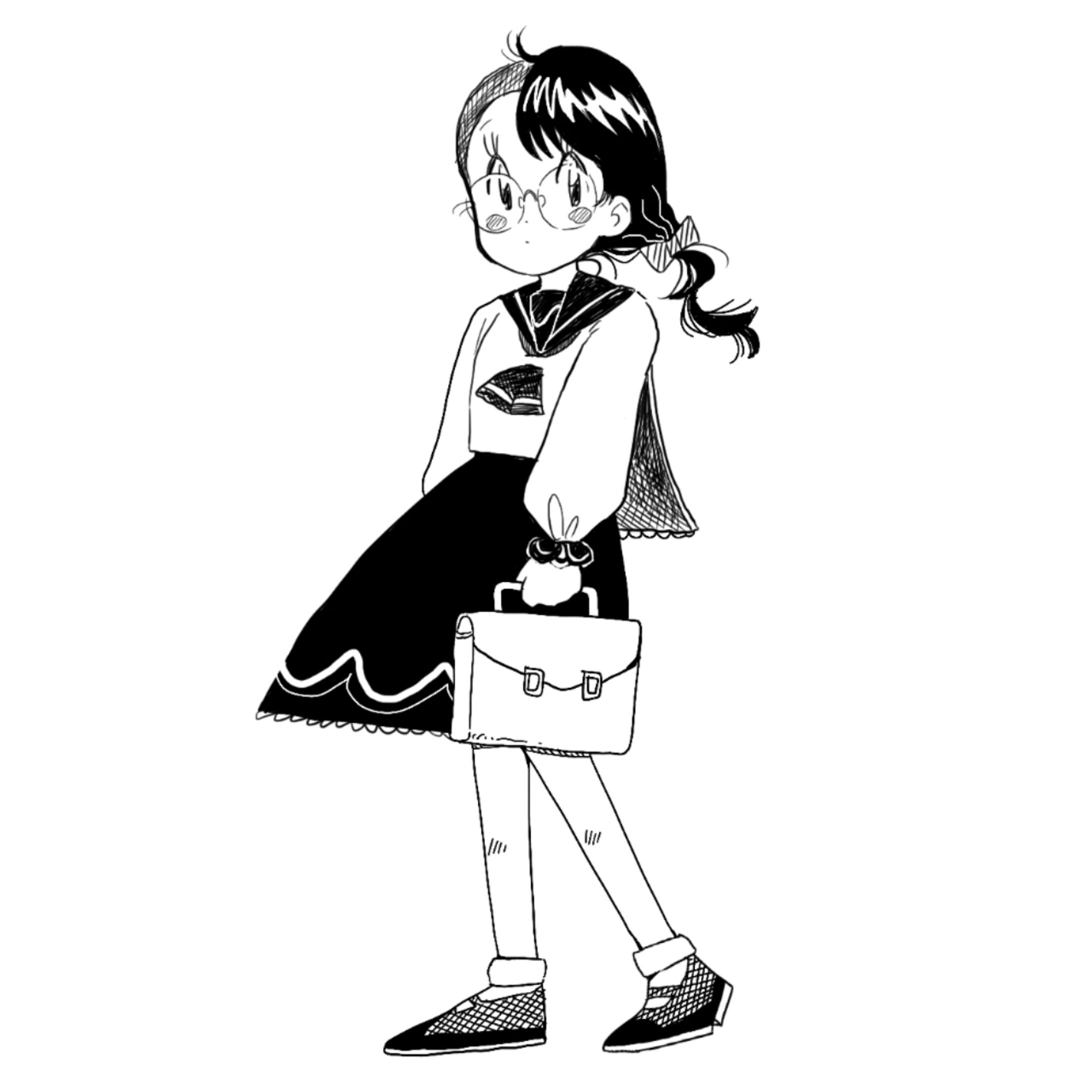 刈り上げメガネの少女-1