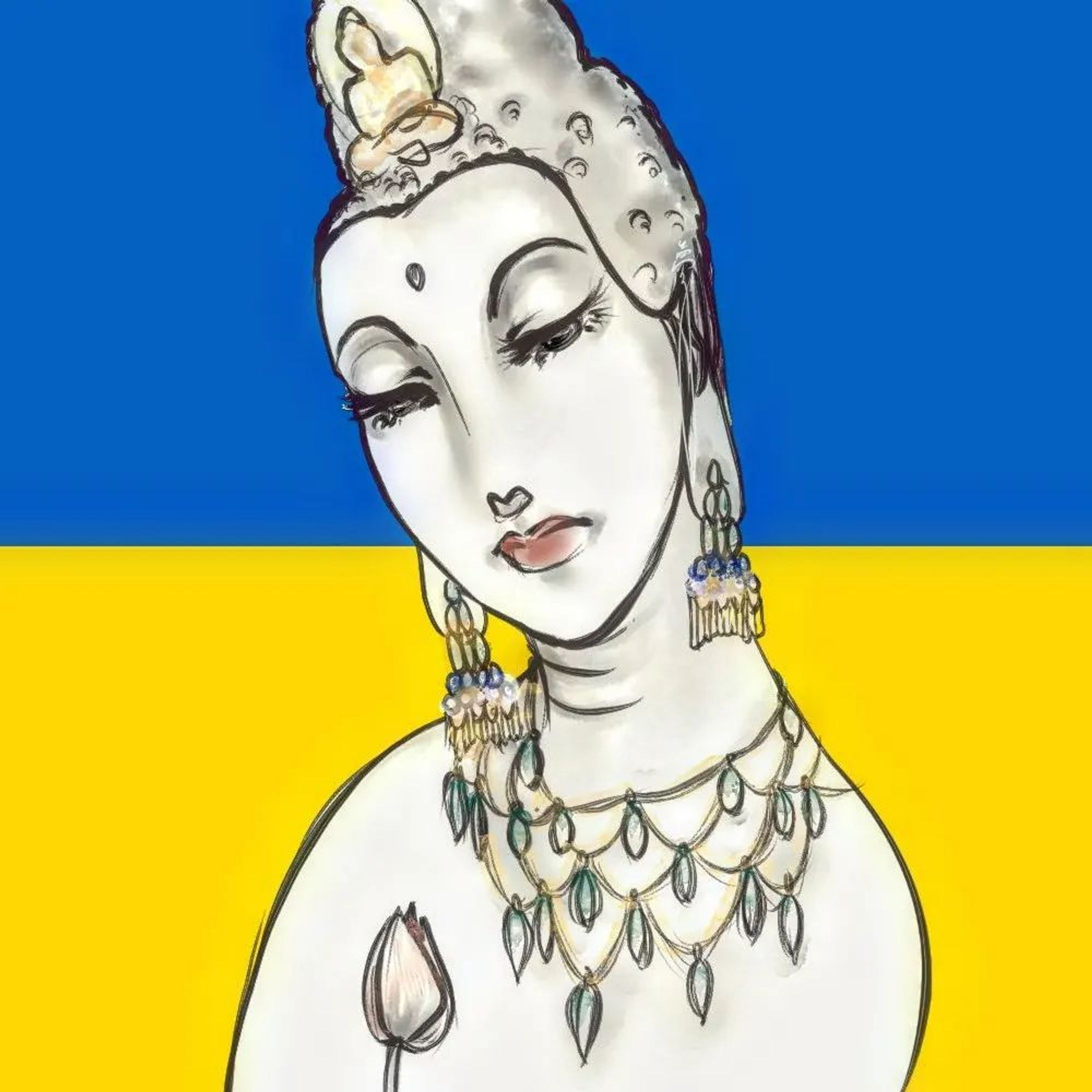 20220302.
#StandWithUkraine #StopRussianAggression
#仏画
#NoWar ：戦争は、もううんざり
#NoHate ：嫌いでも、いじめちゃだめ
#LoveAndPeace ：愛と平和は、いのちの基本 
#ごりごりごりっと芯減らし訓練 #originalcharacter　#ARTISULd16pro #clipstudiopaintpro #一次創作 
#amateurillustration #digitalillustration-1