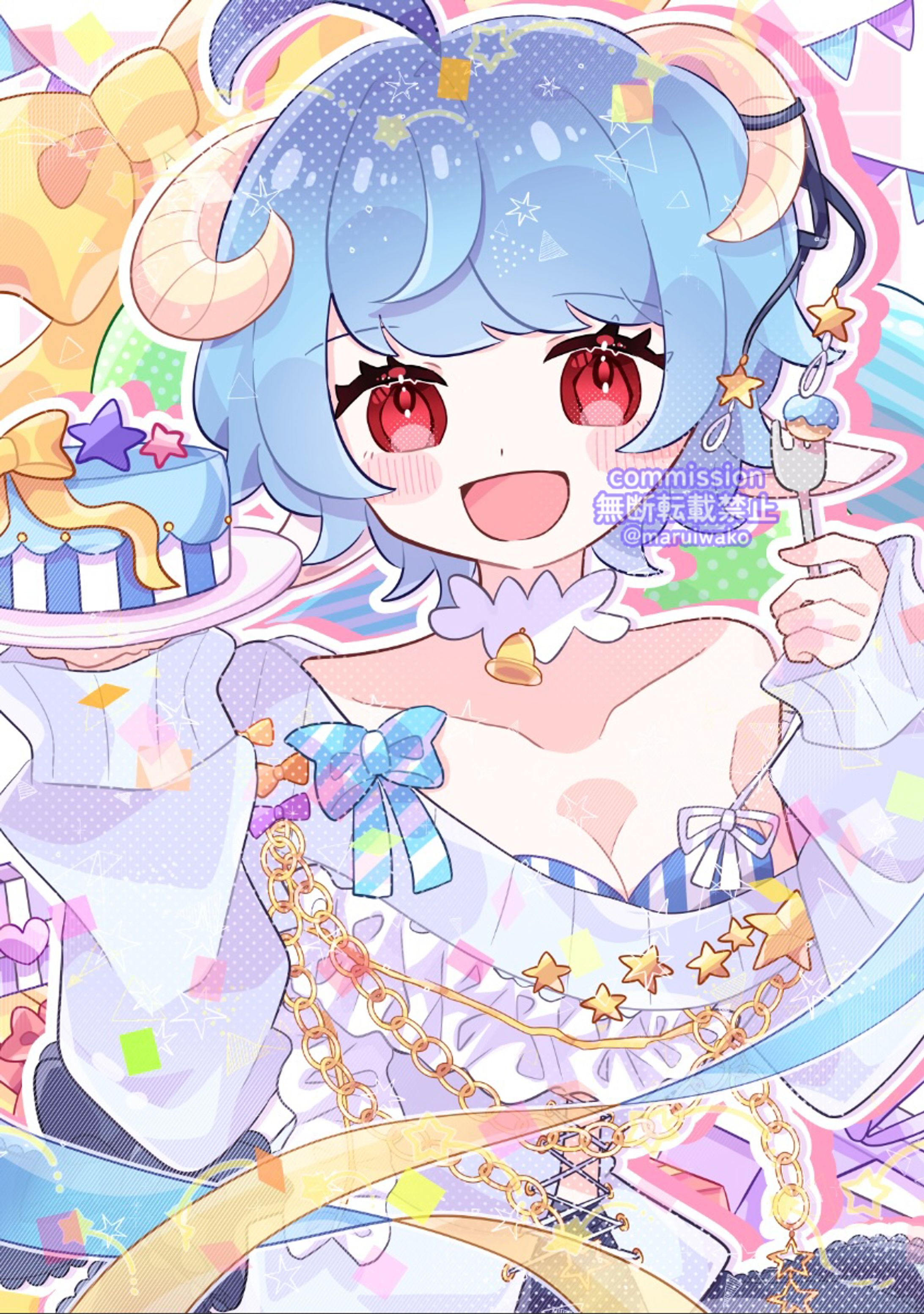 【ご依頼】お誕生日イラスト🩵🐑-1