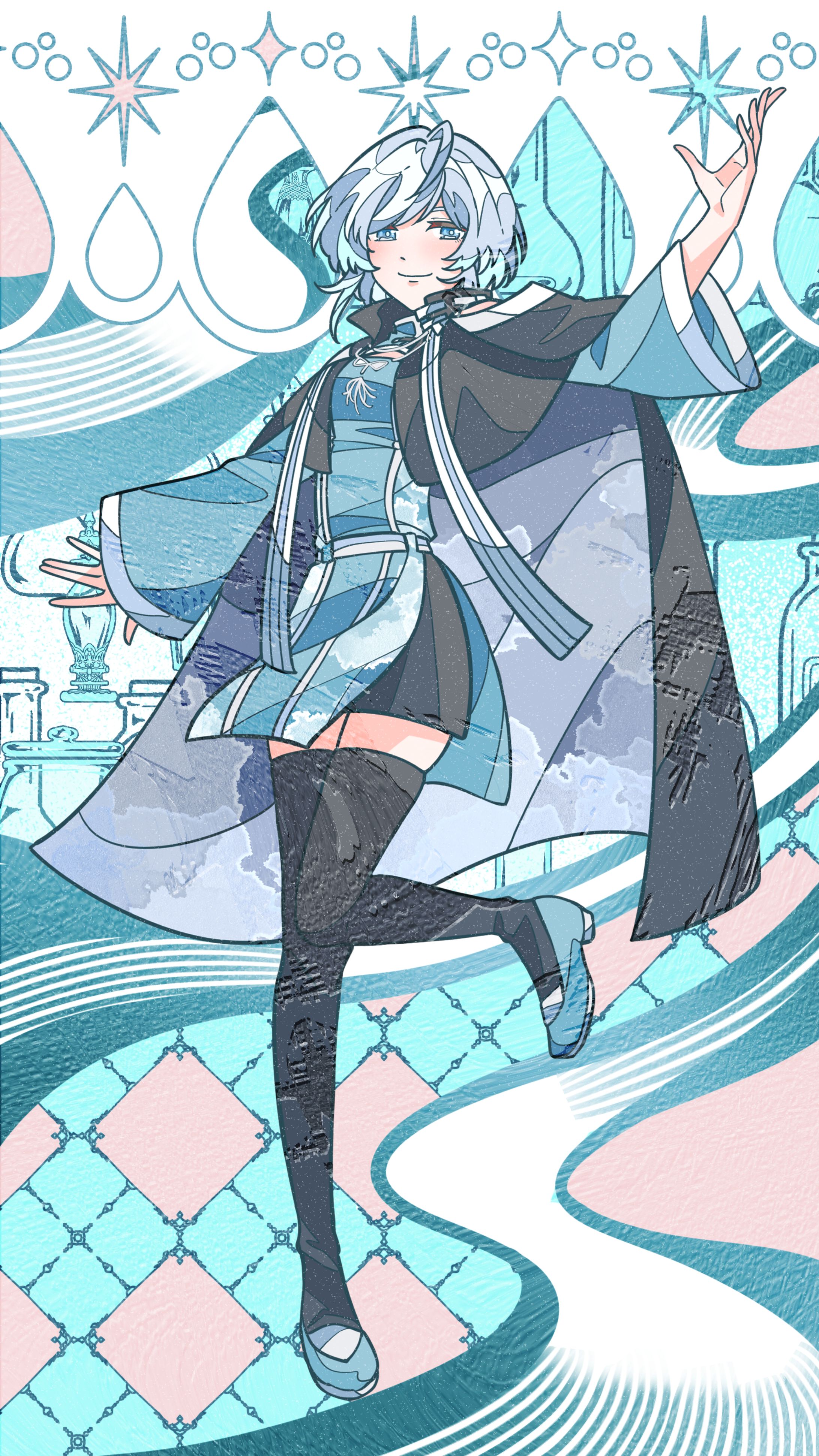 【commission】配信サムネ・待ち受けイラスト/浅縹スイ様-1