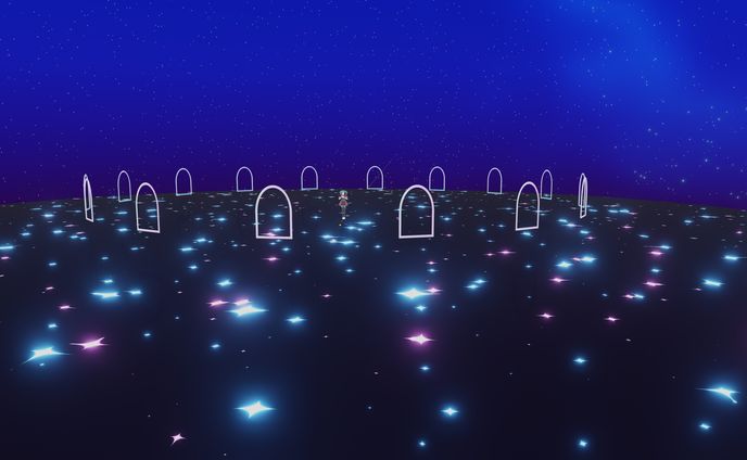 【モデリング】ステージ　ステージ小物　星空背景