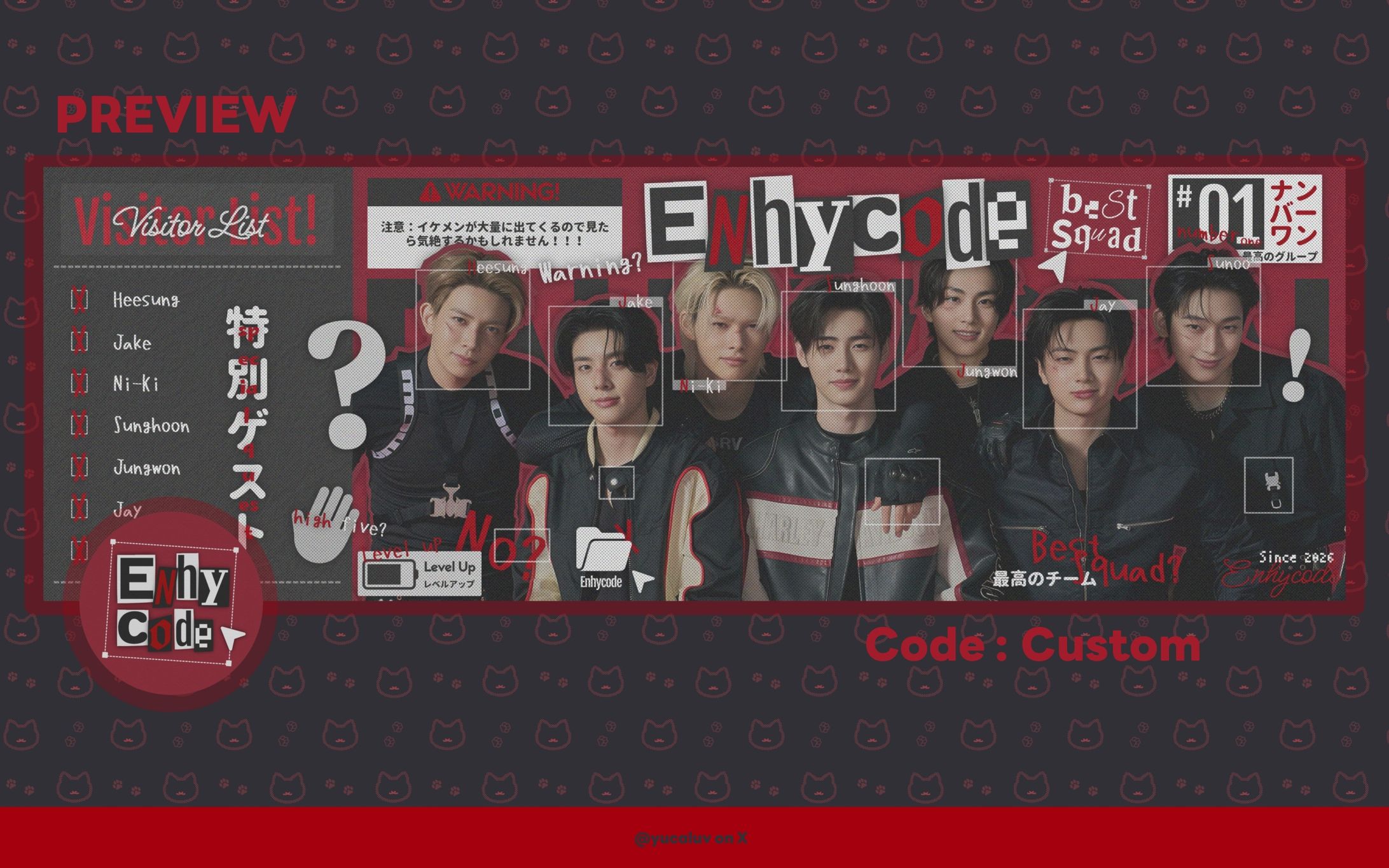 Custom Header & Poster Grunge Dark Red-1