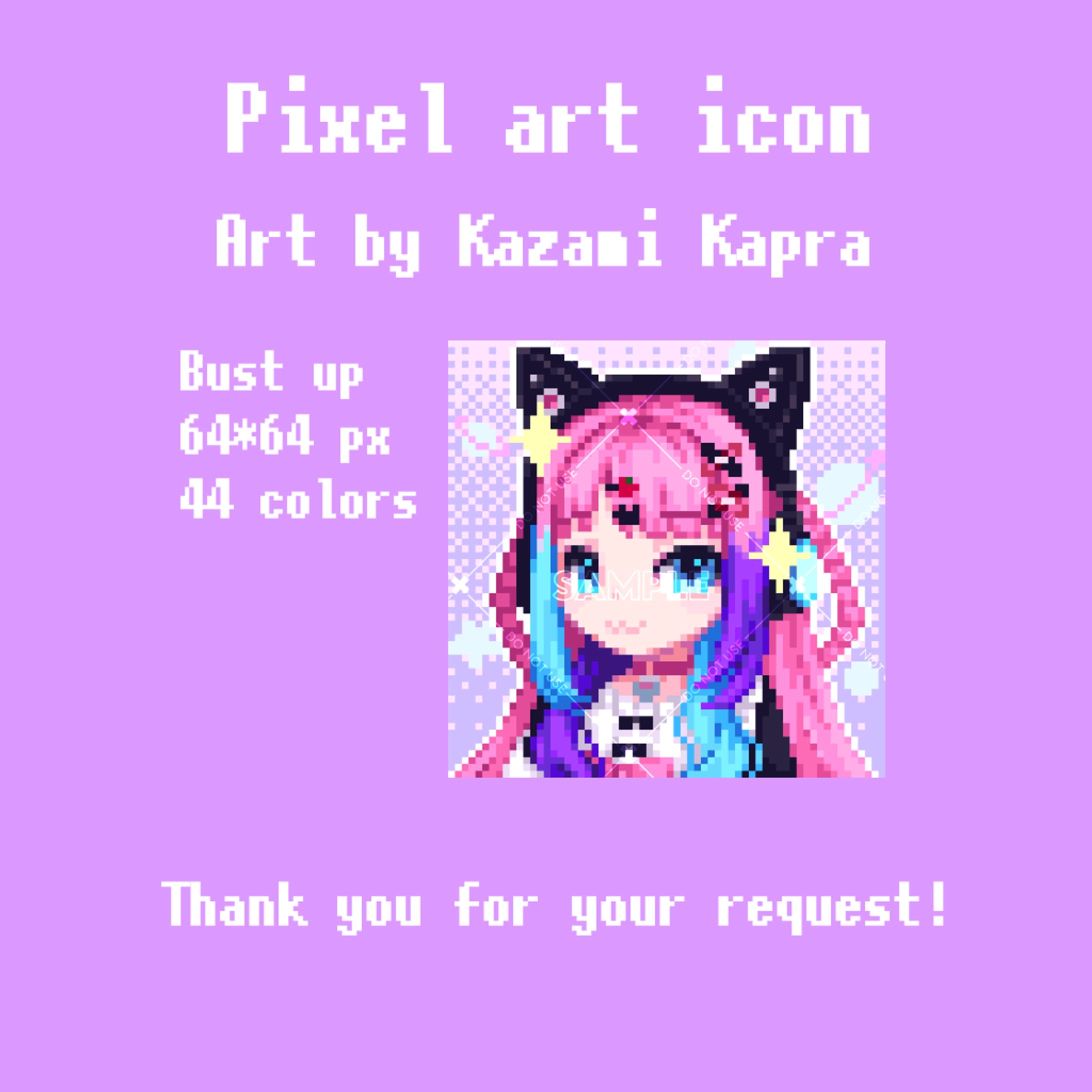 SNS用アイコン　ドット絵顔グラフィック 64*64pixel-1