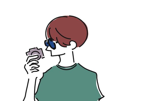 【素材】男性 カメラ 