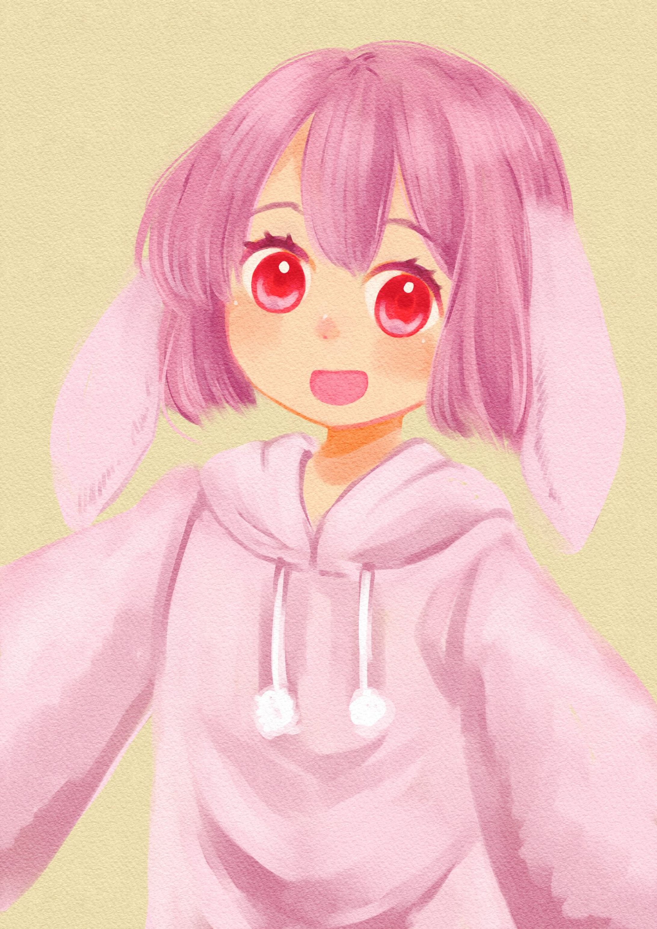 うさぎの少女(ラフ)-1