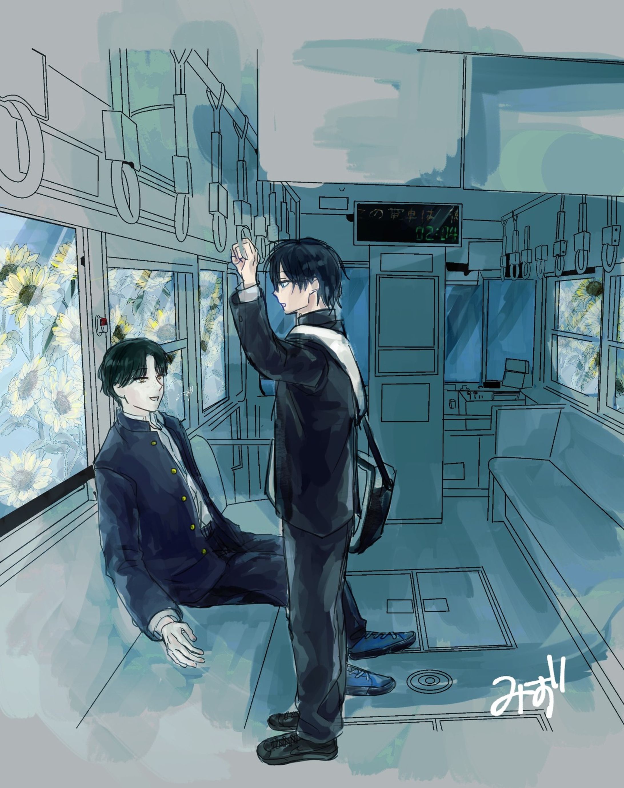🌻

#artwork #paintings #japanartwork #japaneseartist #drawing #drawings #artworks #創作 #イラストレーター #絵画 #アートワーク#originalcharacter #art #artwork #digitalart #illustration #illust
#characterdesign #眼鏡 #メガネ男子 #ひまわり #向日葵 #路面電車-1