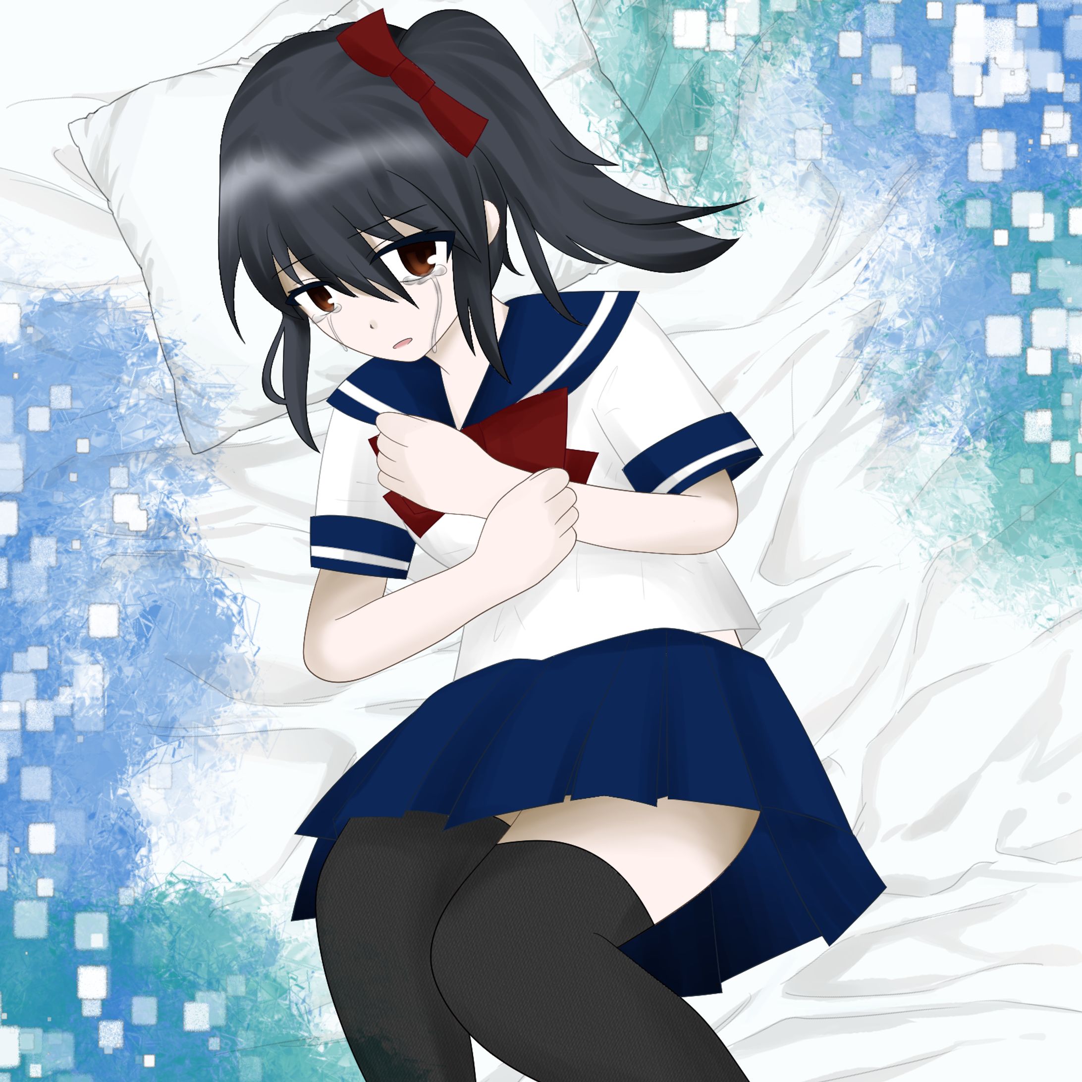 泣いている女子高生-1
