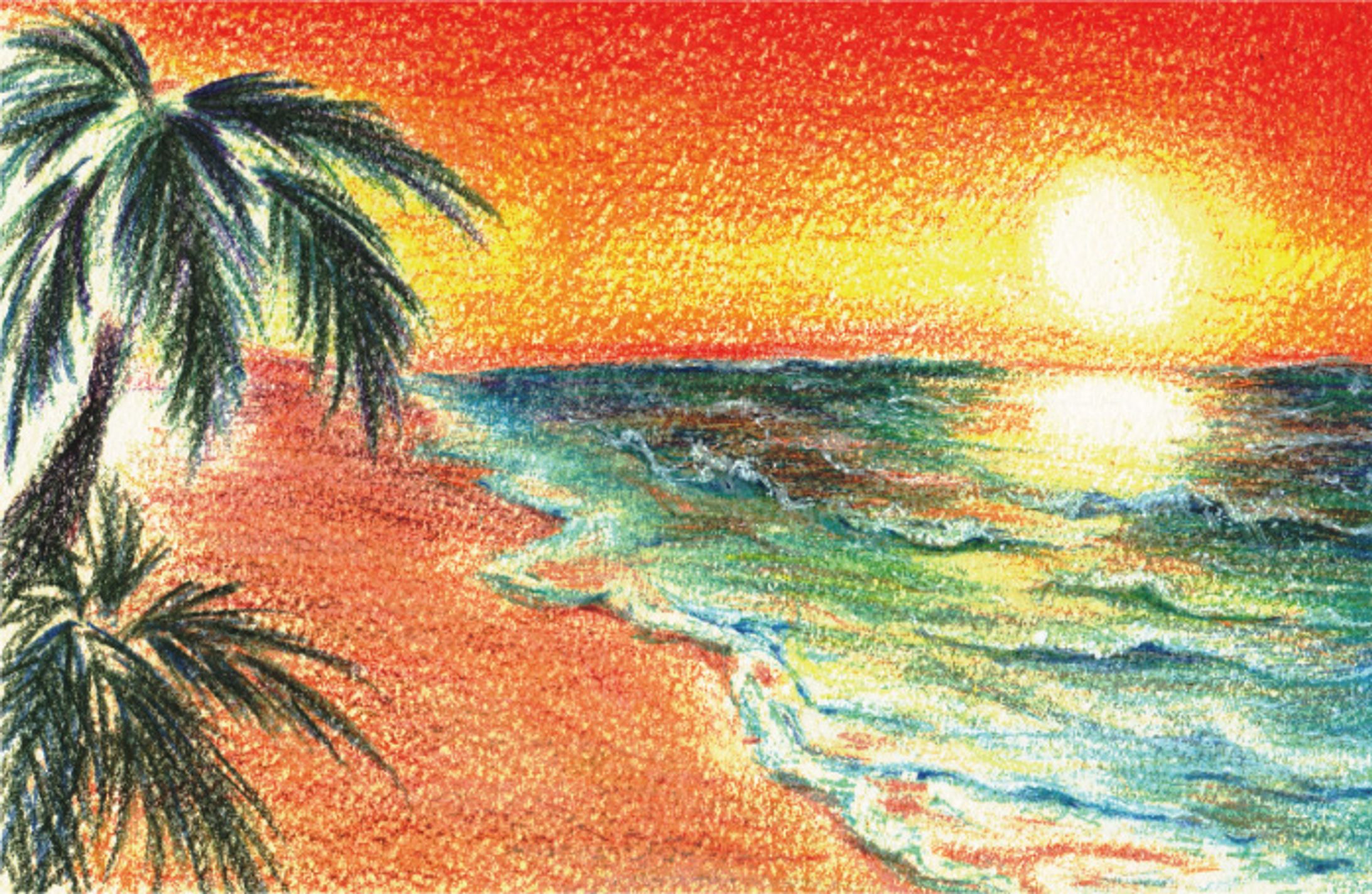 夕日の海-1