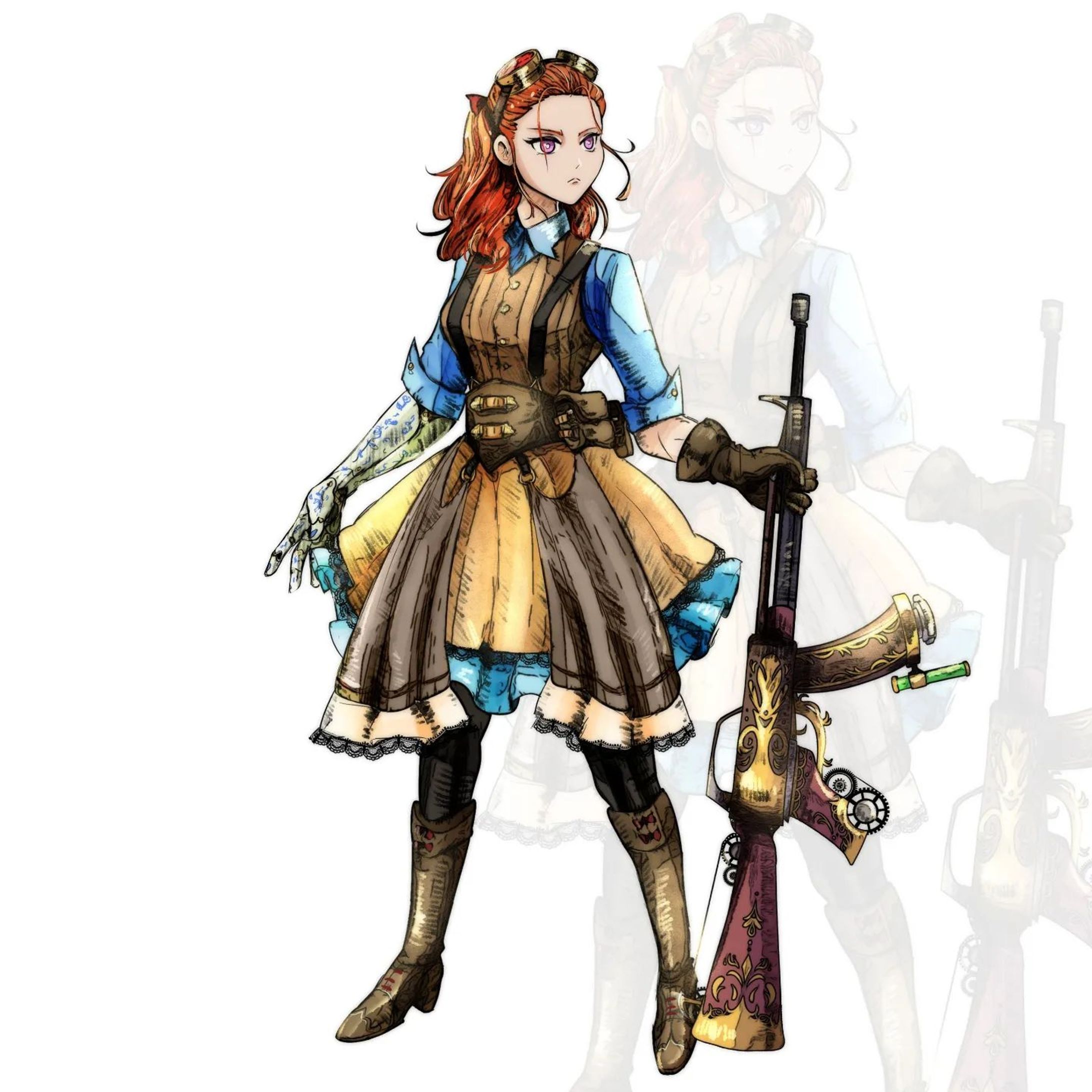 Some character design based on an oc I made when I was a kid : ) (she turned out veeery different from the original inspiration tho lol)

#originalcharacter #steampunk #anime #animegirl
#oc #characterdesign-1