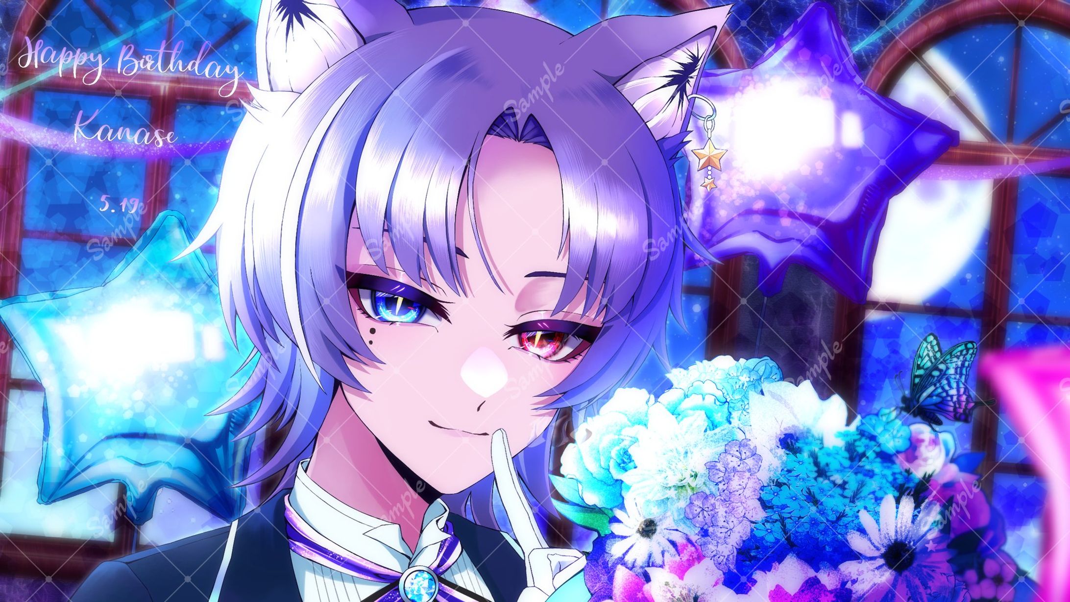 狼のVライバーさんのお誕生日記念イラスト-1