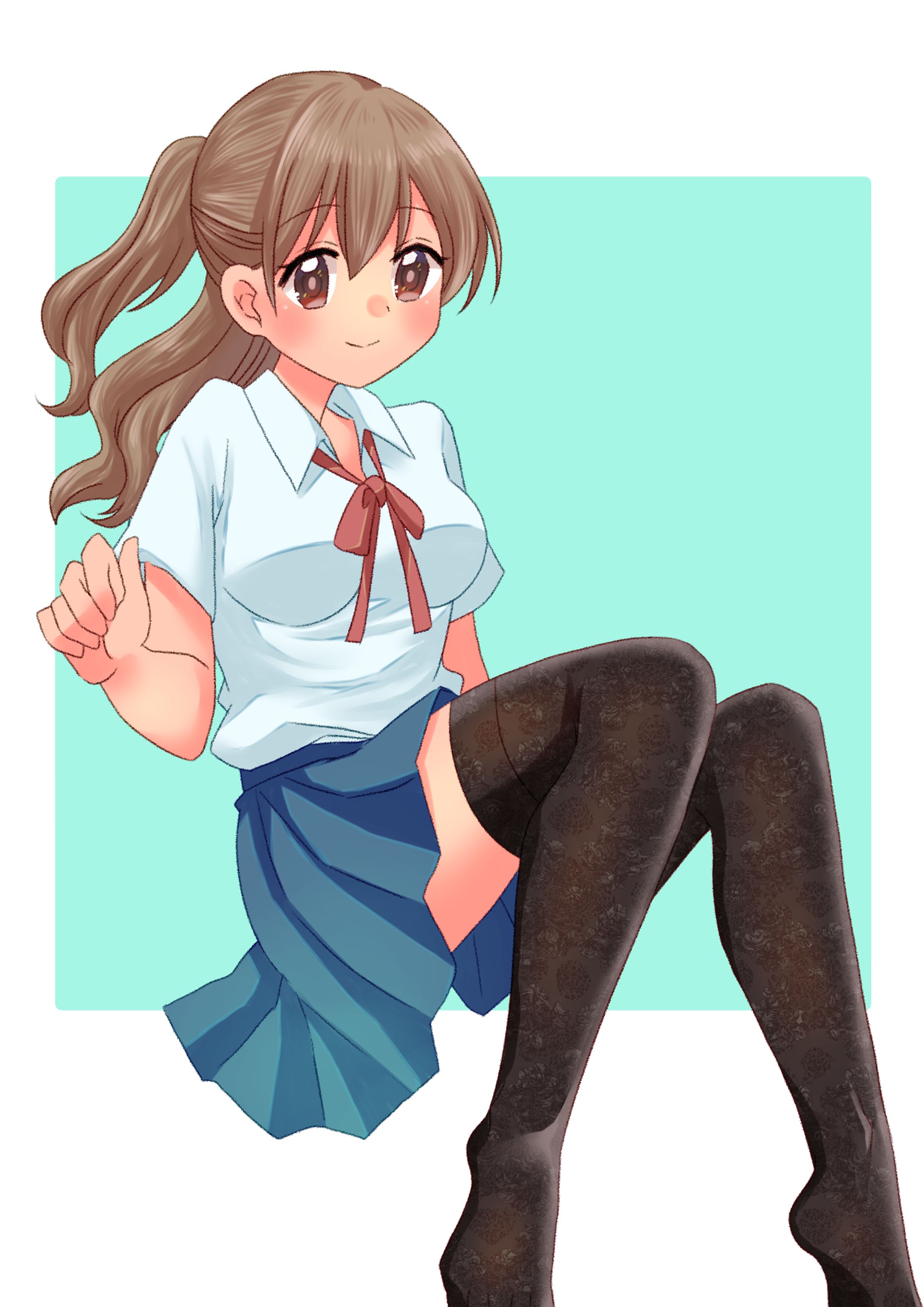 薔薇の靴下をはいた少女-1