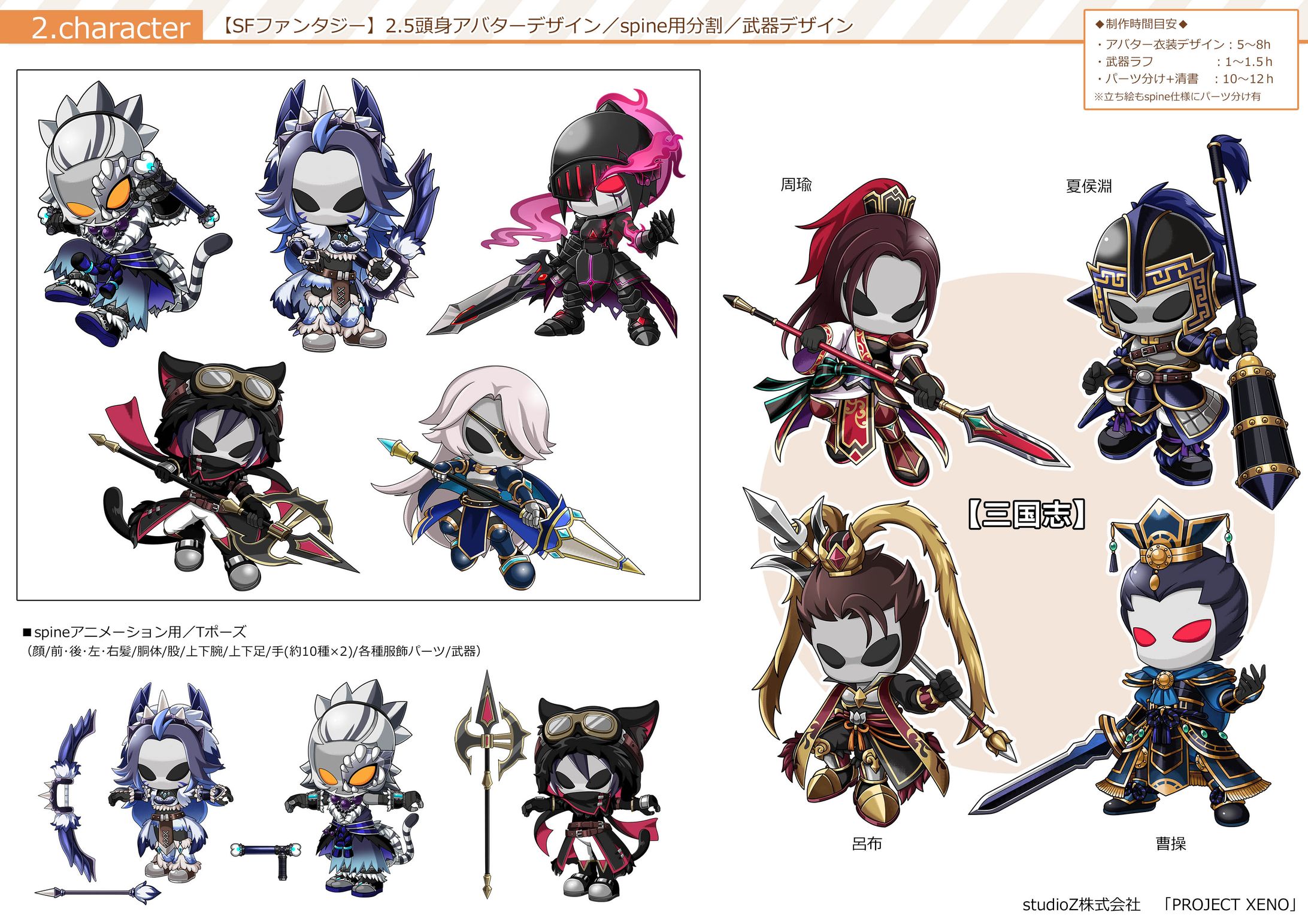 【ゲーム案件】キャラクター･武器デザイン・Spine用パーツ分け-1