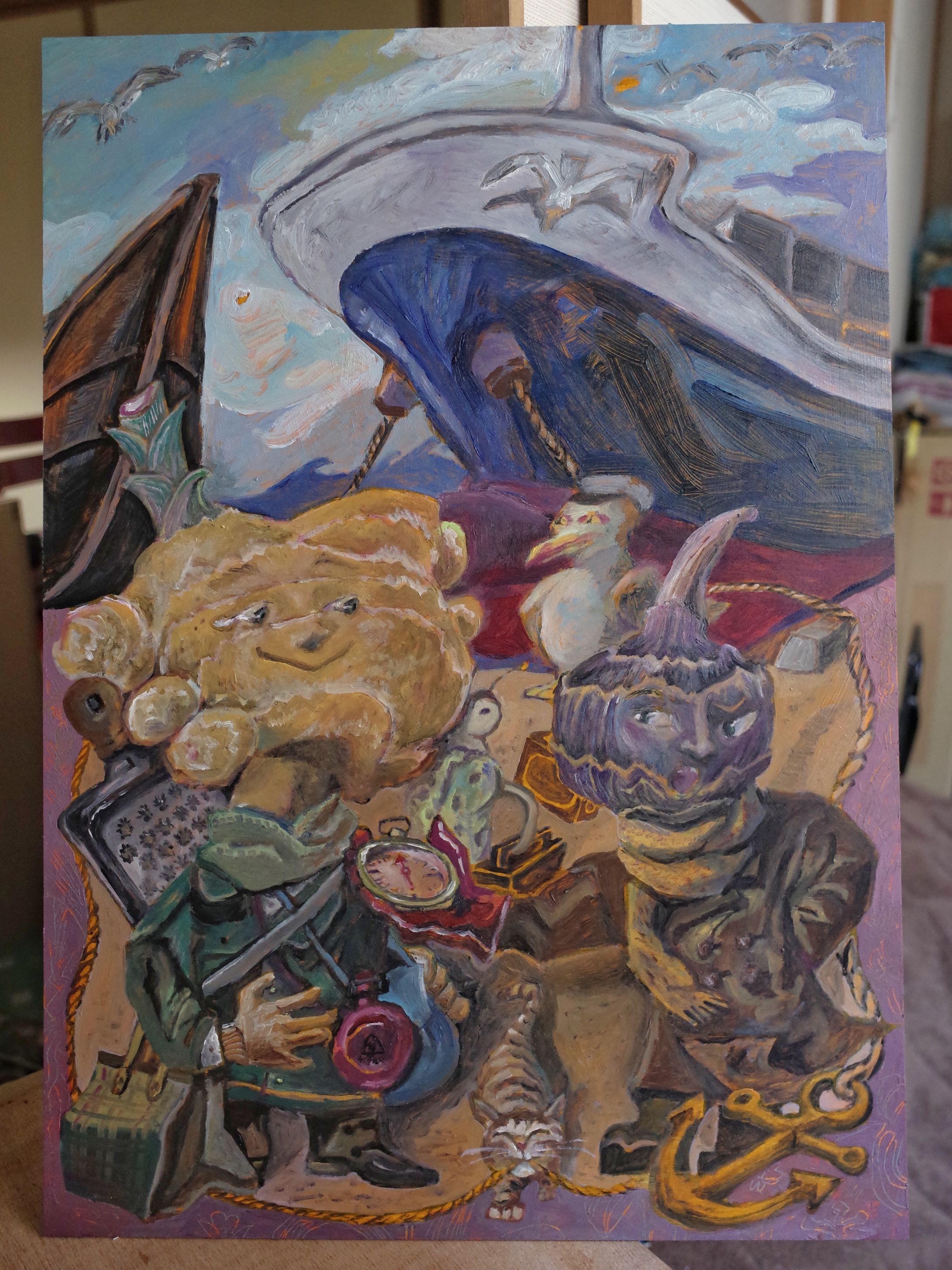 童画「生姜と慈姑」-1