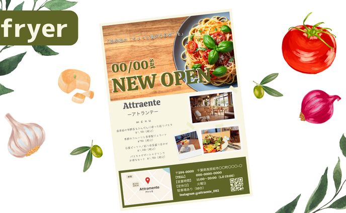【架空案件】新規イタリアン料理店　ポスター