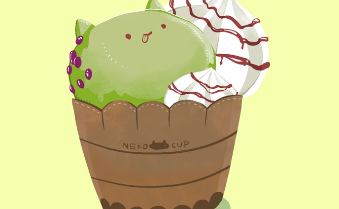 【創作】ねこ×スイーツ　シリーズイラスト