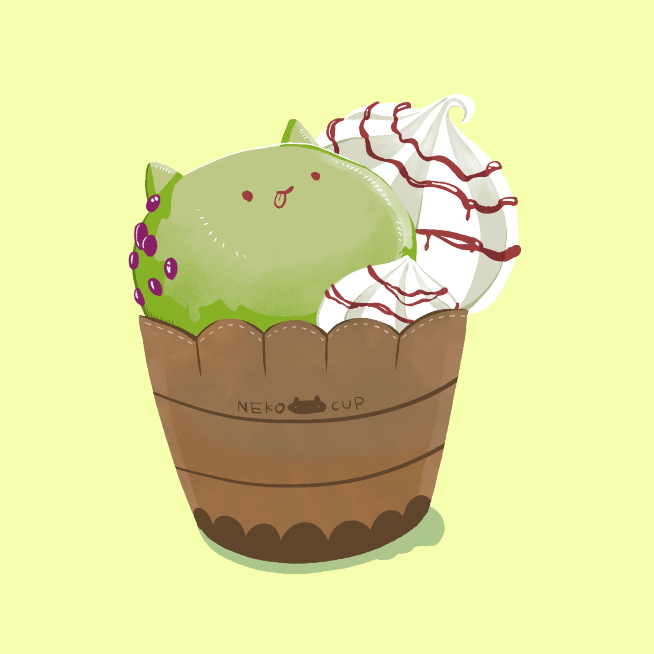 【創作】ねこ×スイーツ　シリーズイラスト-1