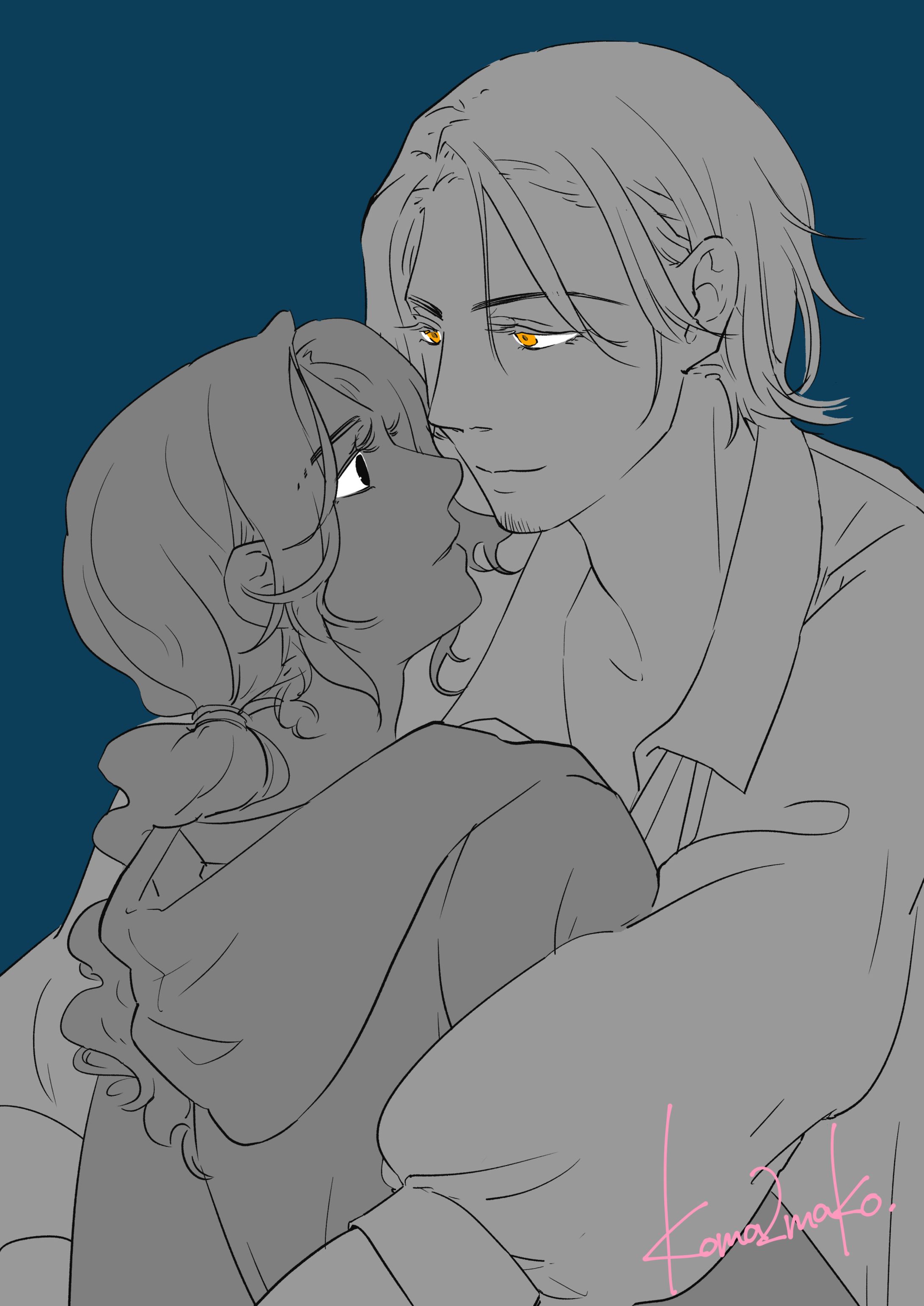 BL漫画のラフアイディアイラスト-1