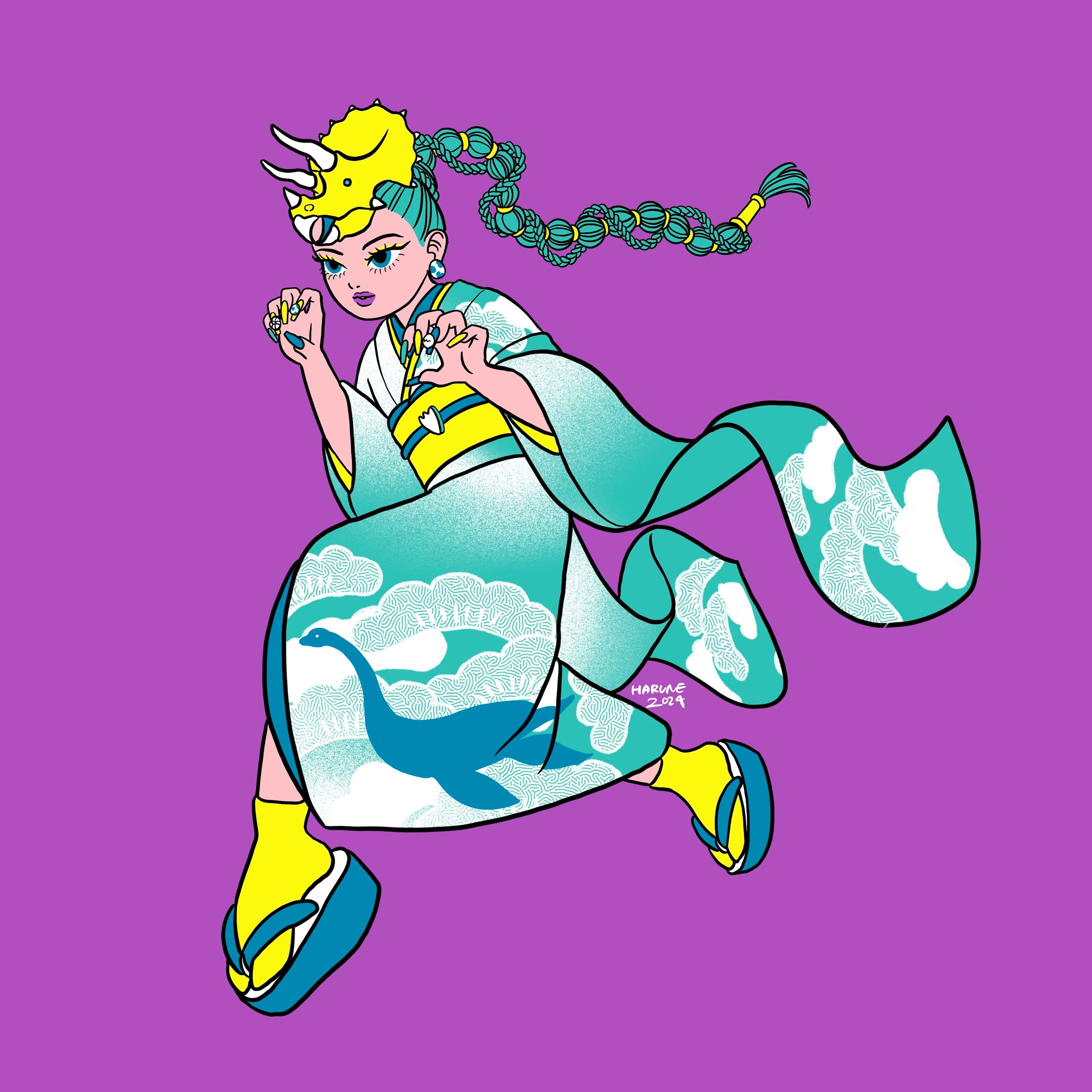 【オリジナル】2024年　着物イラストシリーズ-1