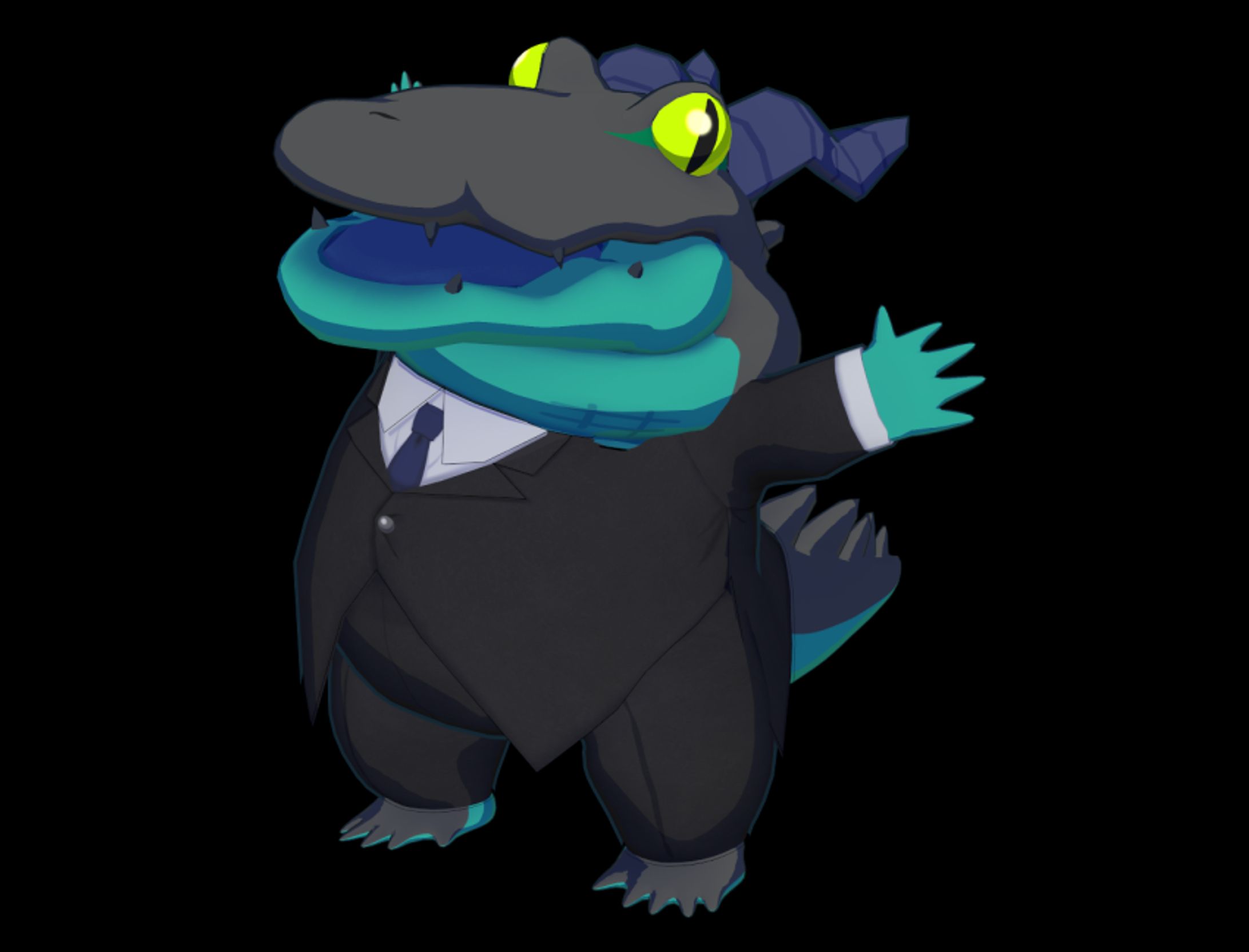 クロ鰐タロー( 3DCG )-1