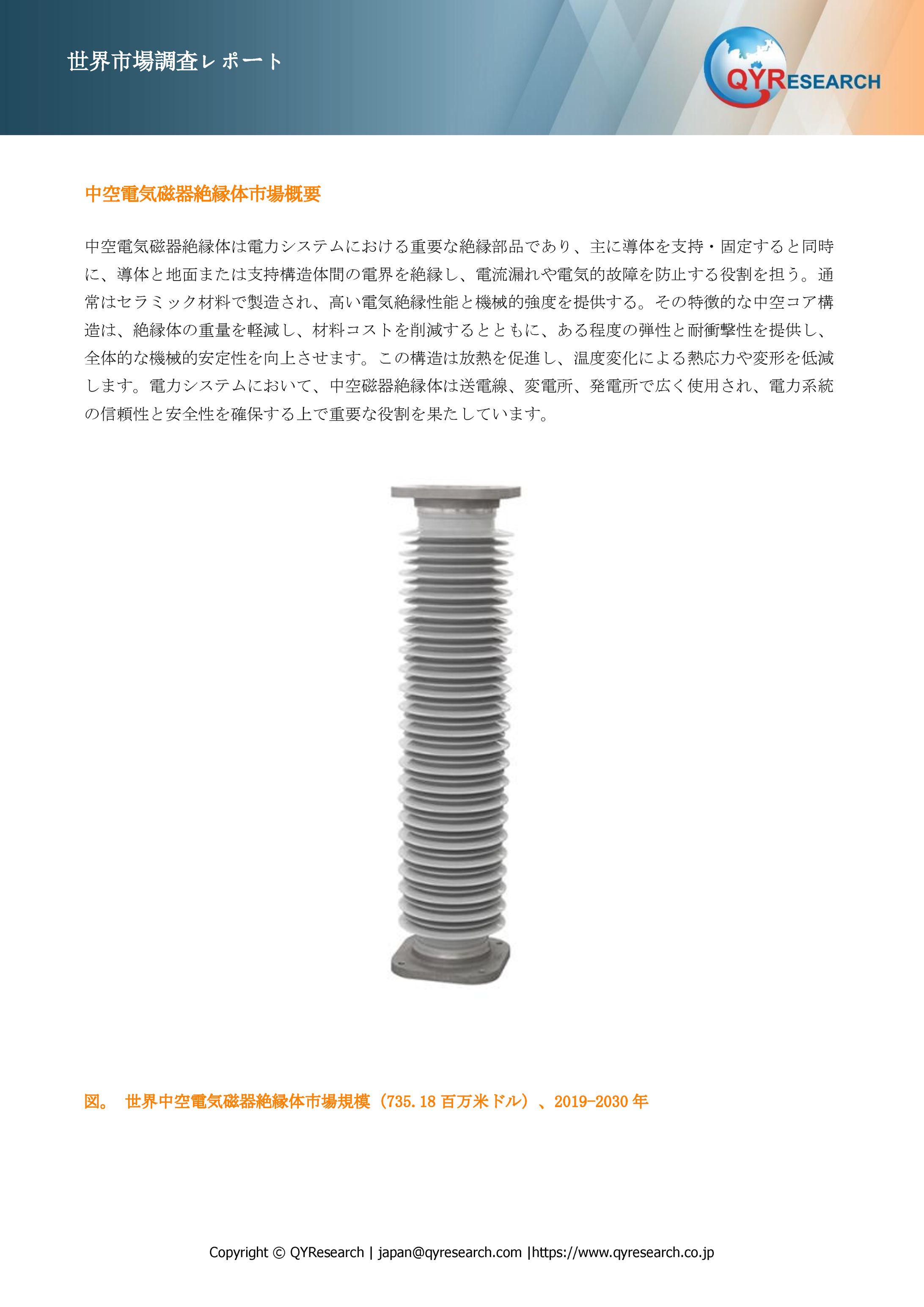 中空電気磁器絶縁体市場規模と変化予測：需給バランス、価格リスク、CAGR分析2025-2031 QYResearch-1