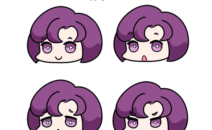 表情　カラー　女の子