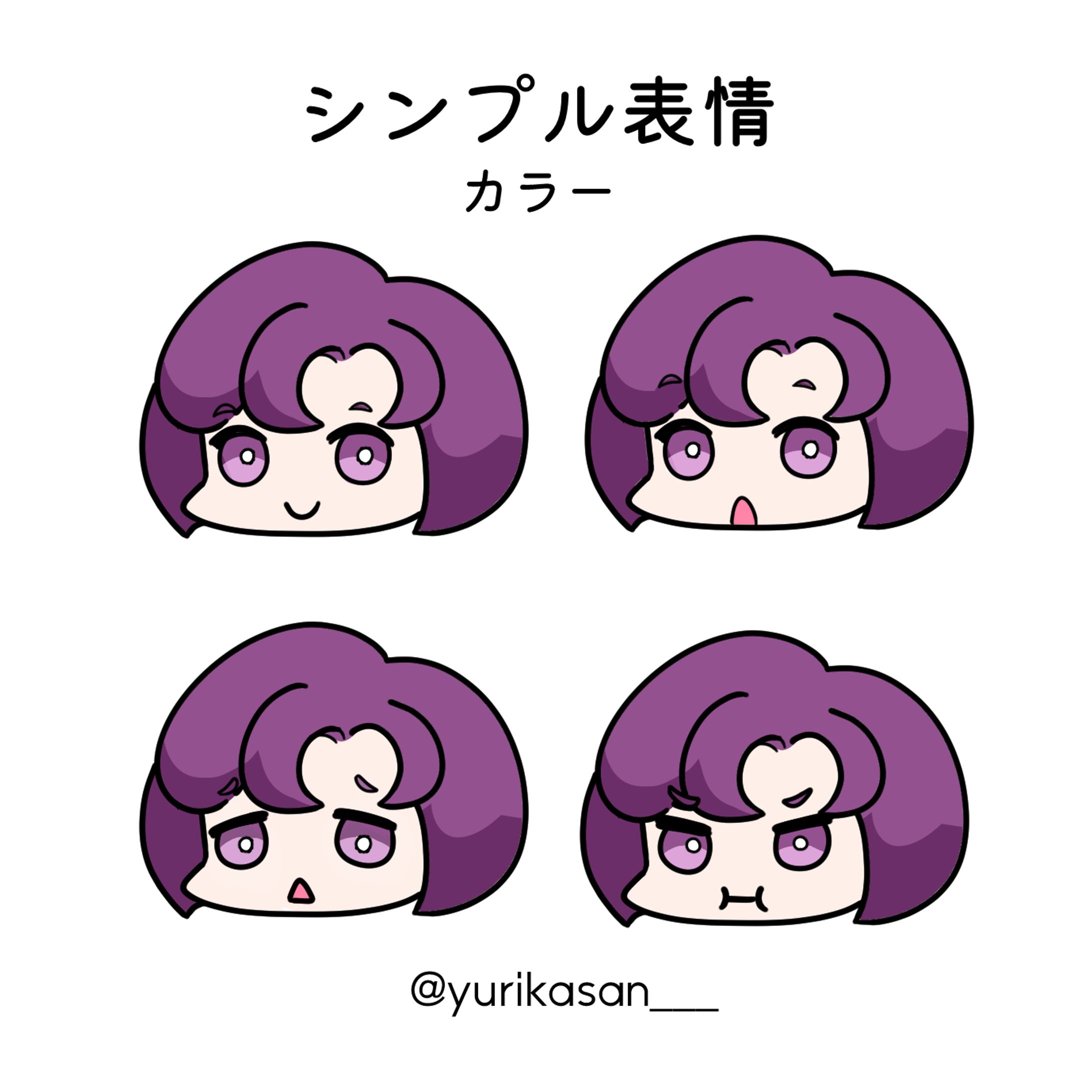 表情　カラー　女の子-1