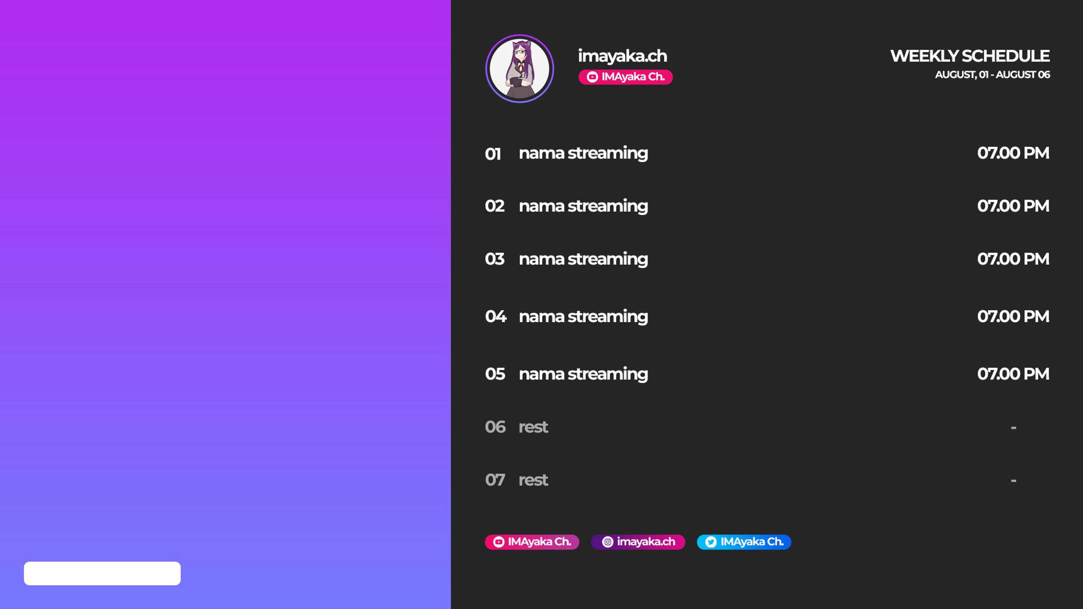 [Schedule] Simple Edition by. IMAyaka-1