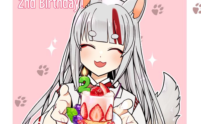 ショートヘア、誕生日イラスト