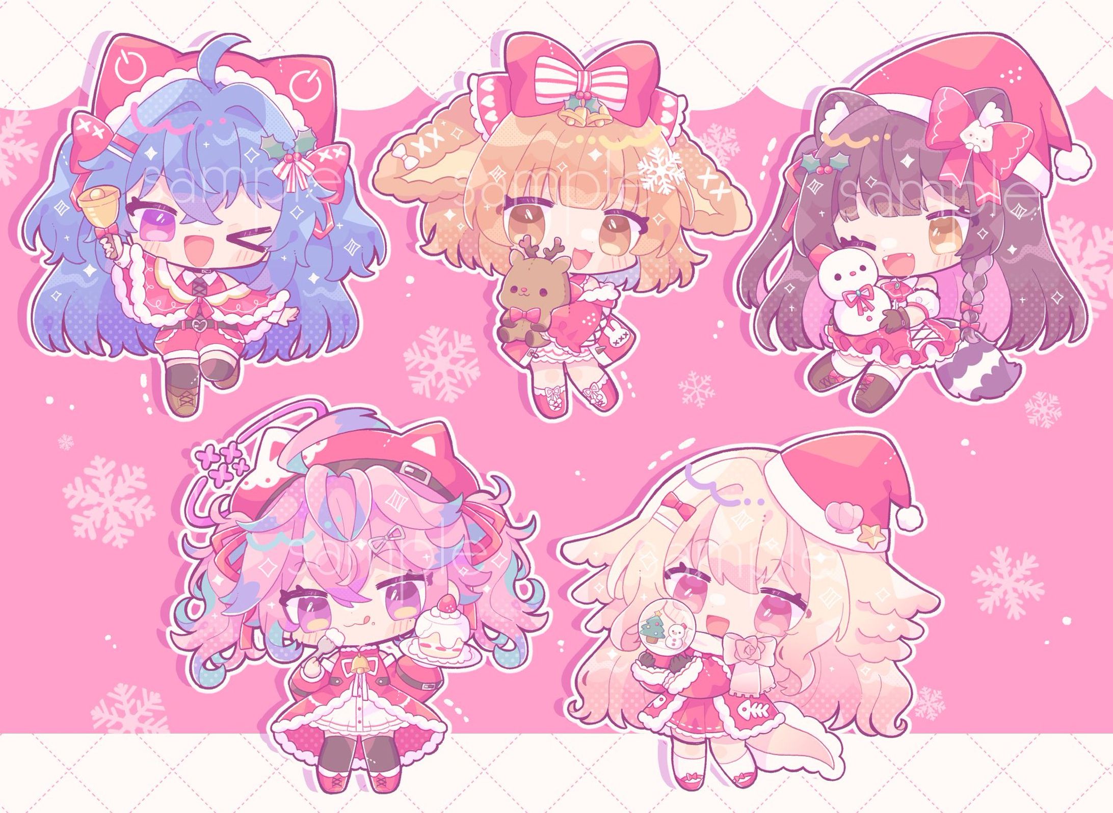 PixelLink様クリスマスSDイラスト5点-1
