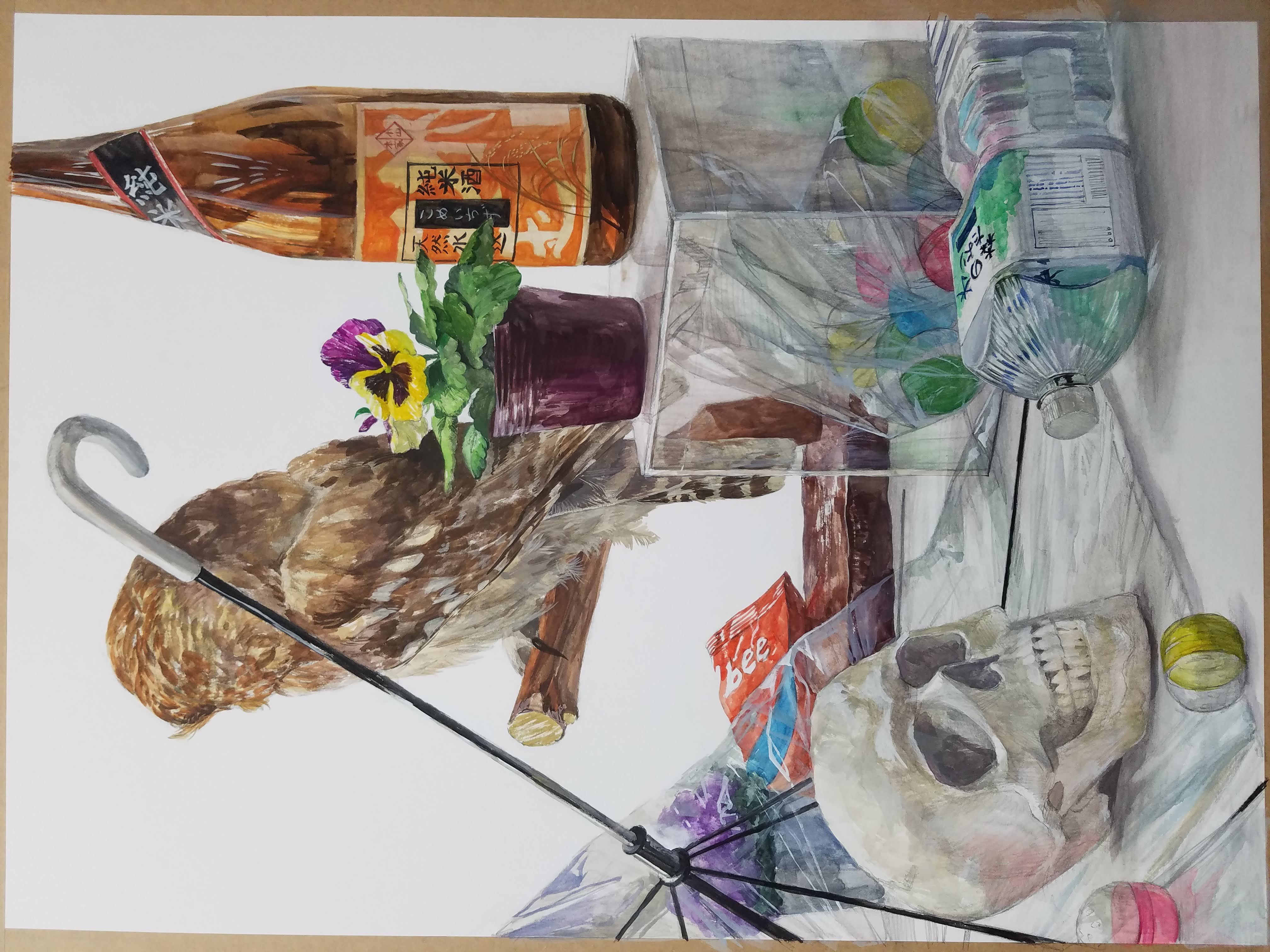 デッサン、静物着彩