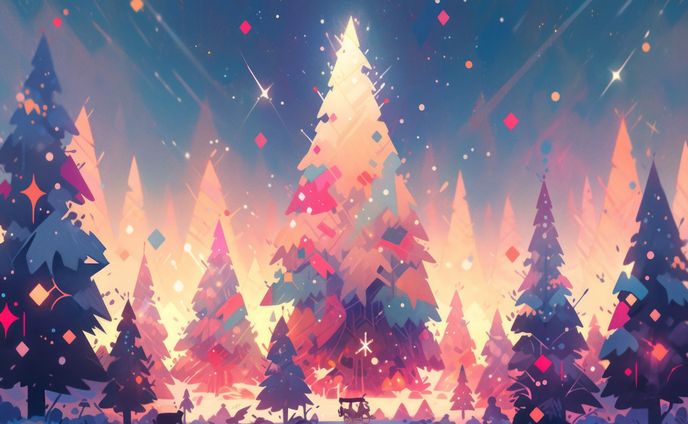 アニメ風クリスマス背景 AI生成