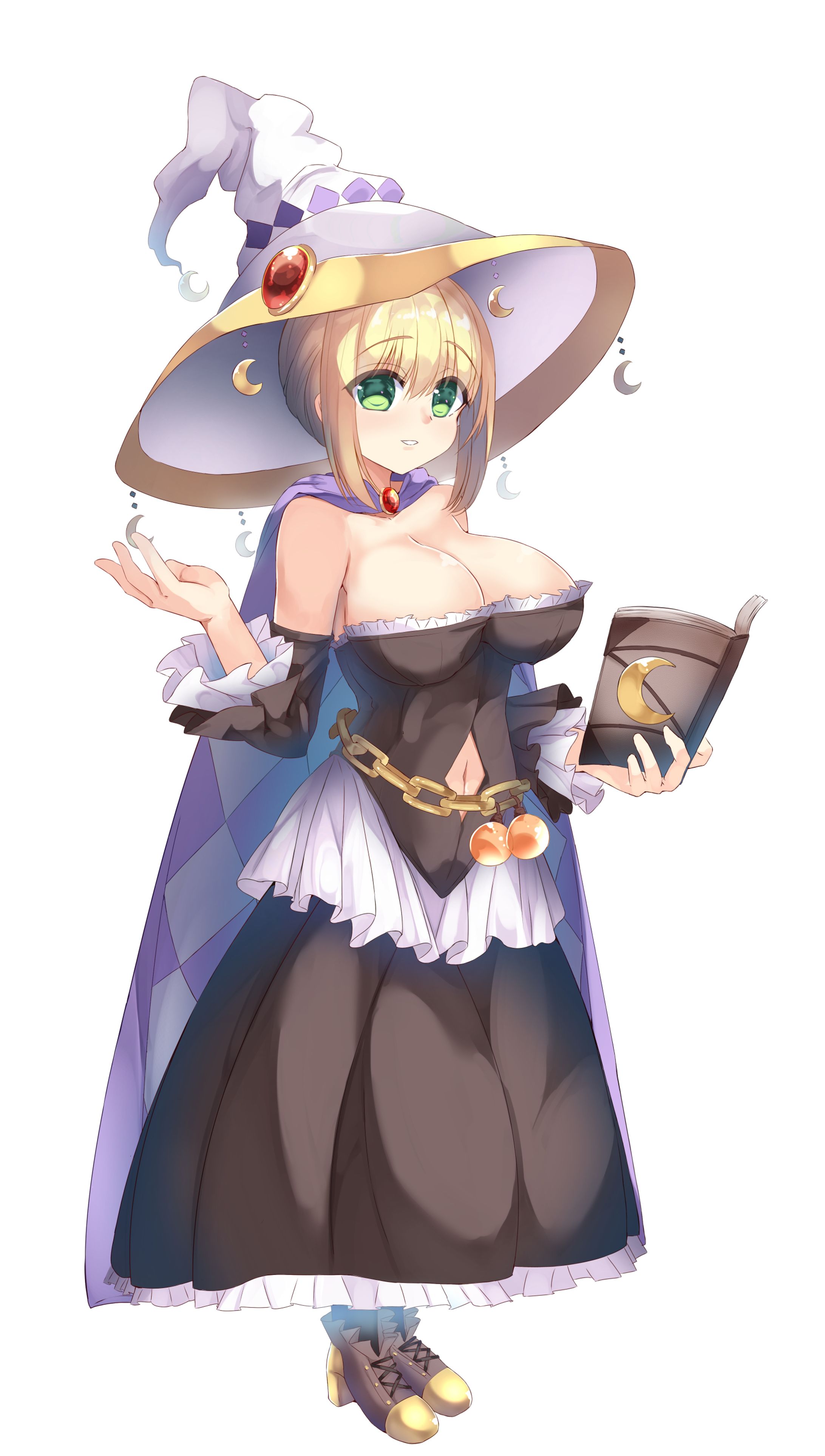 魔法使いをイメージしたイラスト、下書き、キャラクターデザイン-1