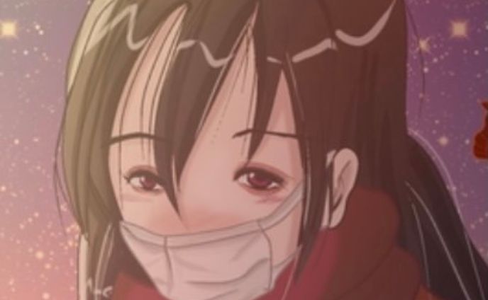 コロナ化、マスクをして通学する女学生