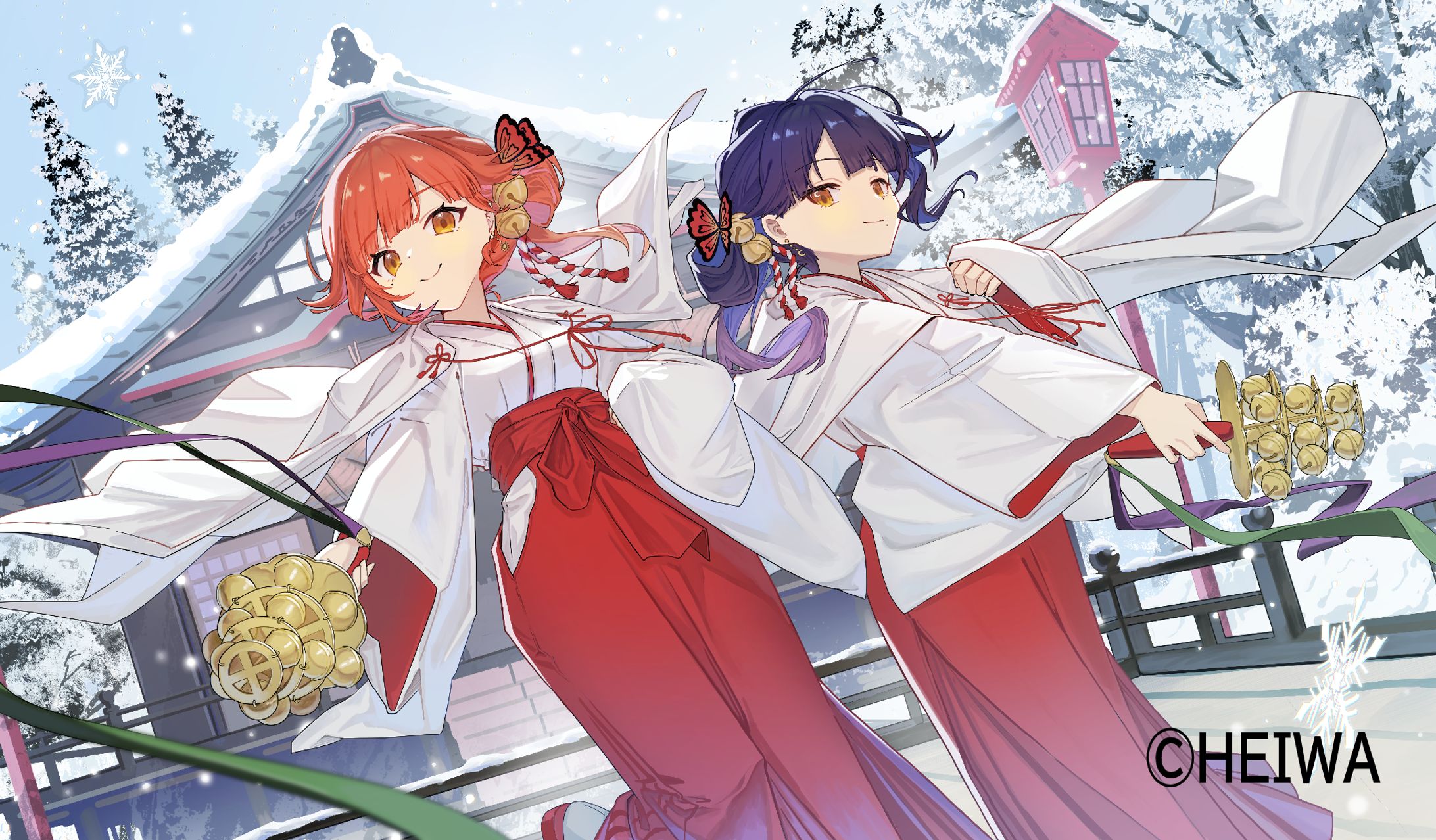 【work】株式会社HEIWA様/霧島ハル様霧島ルナ様　1月季節イラスト-1