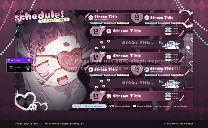 Manururu Nekoko's Schedule