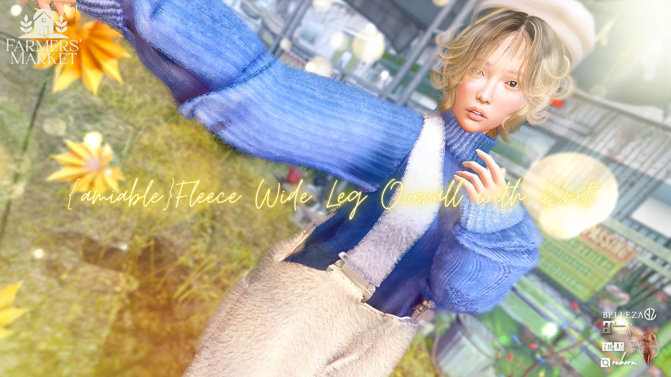 {amiable}Fleece Wide Leg Overall with Knit@the main store(Farmers' Market SALE).-1