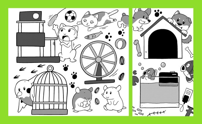 パズル雑誌 ペット 挿絵