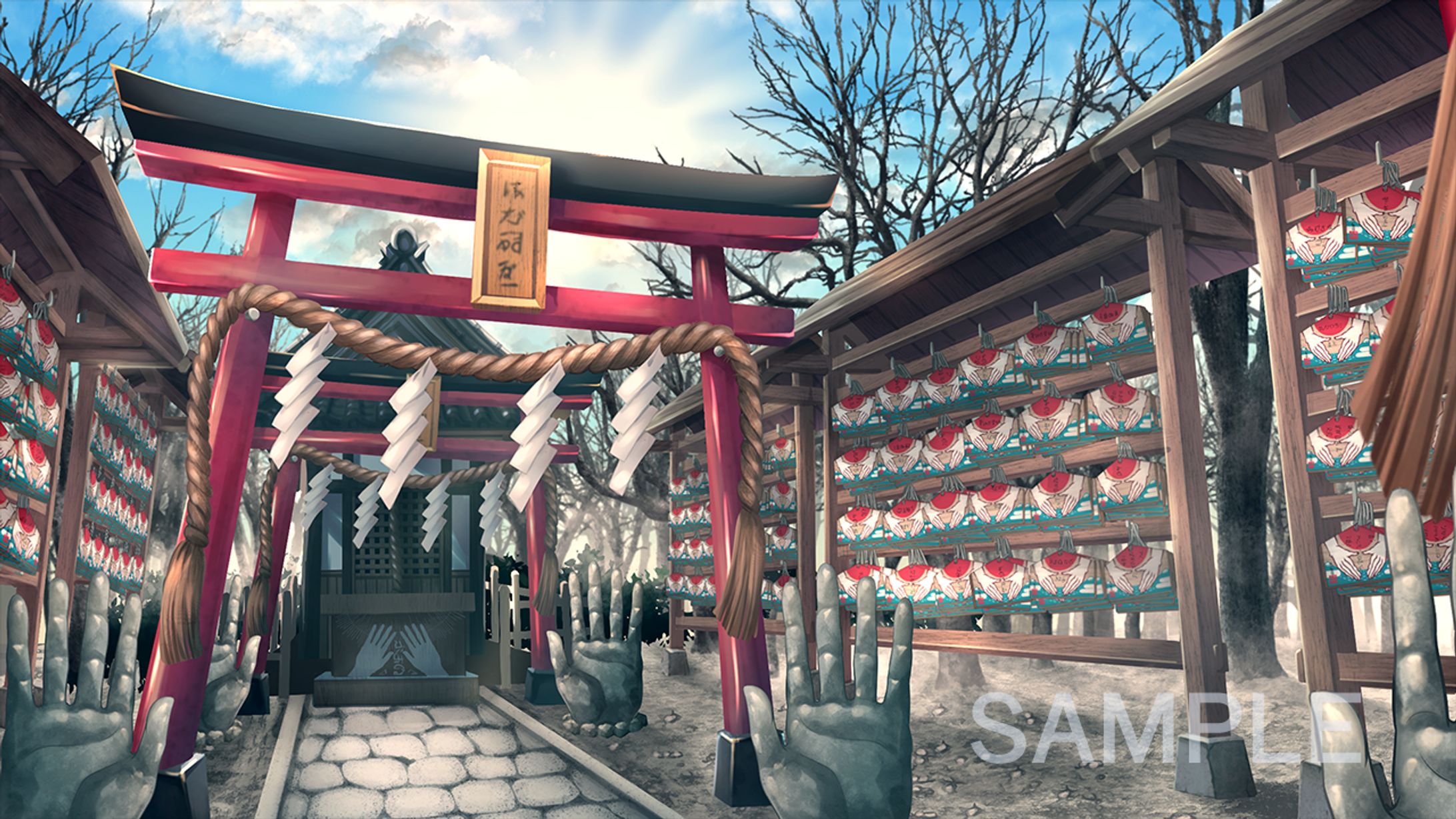 背景イラスト（神社納品絵）-1