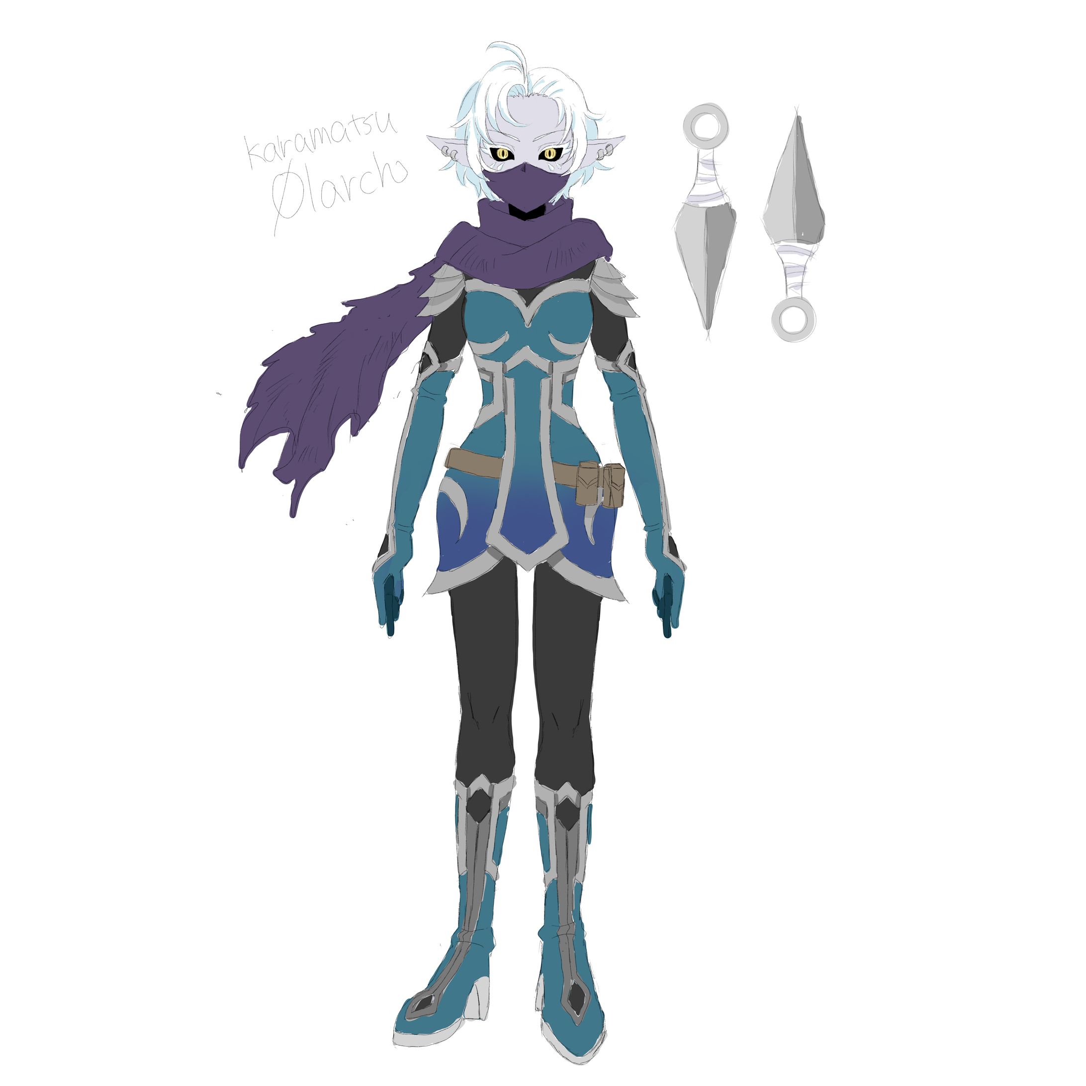 ファンタジーキャラデザイン　アサシン女性-1