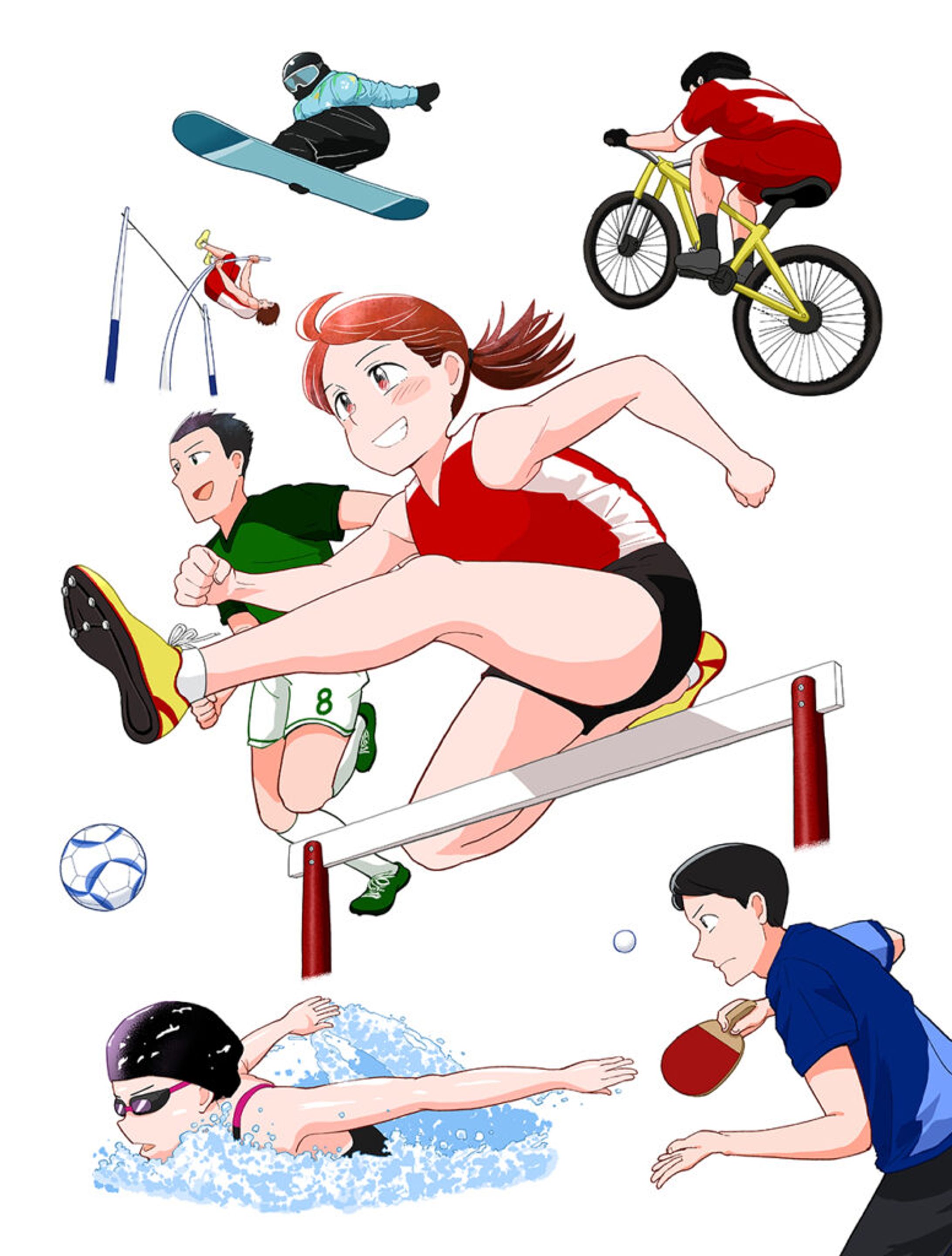 世界に挑む！デフアスリート　聴覚障害とスポーツ　カバーイラスト-1