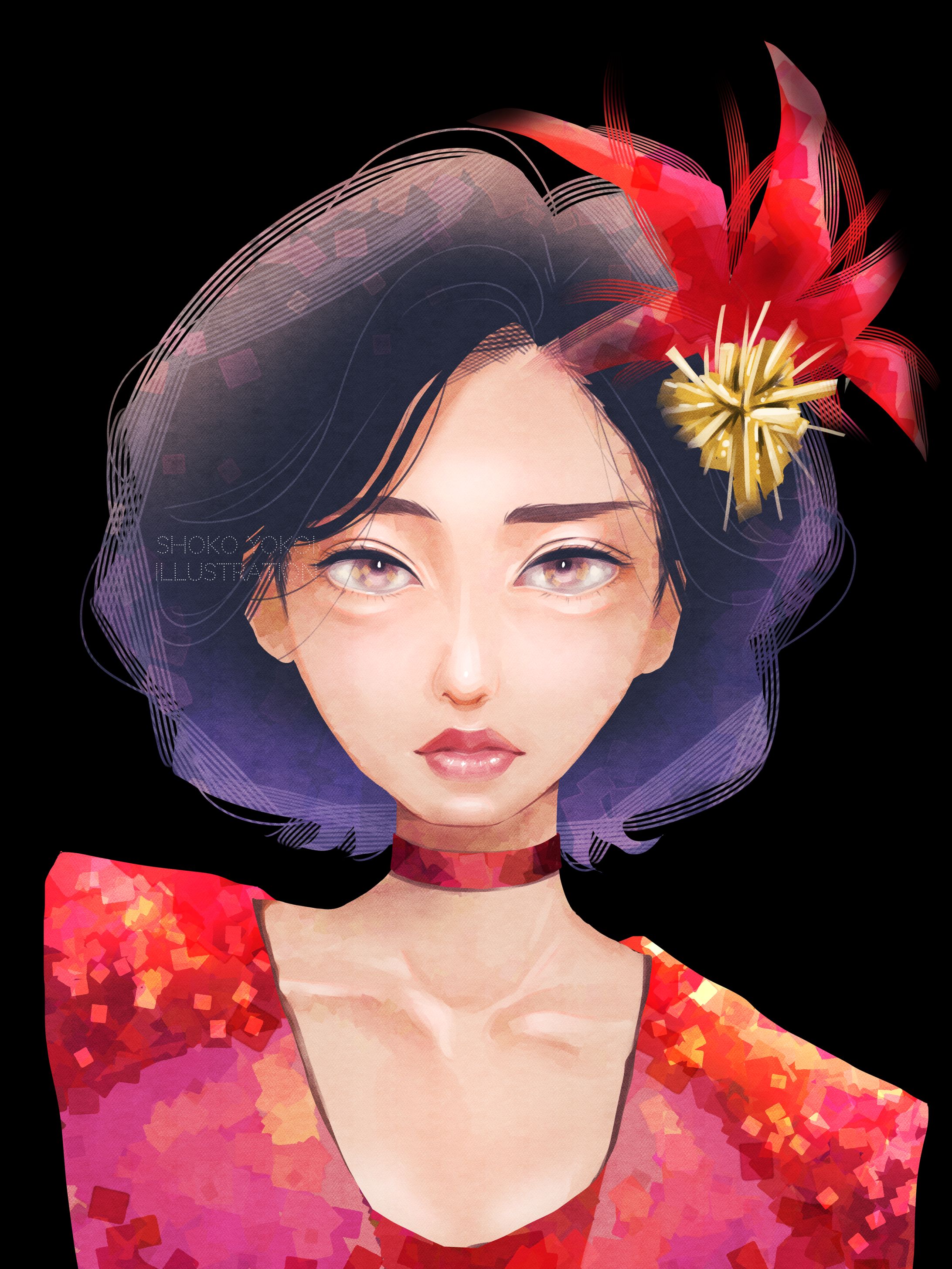 イラスト『アイドル』(個人制作)-1