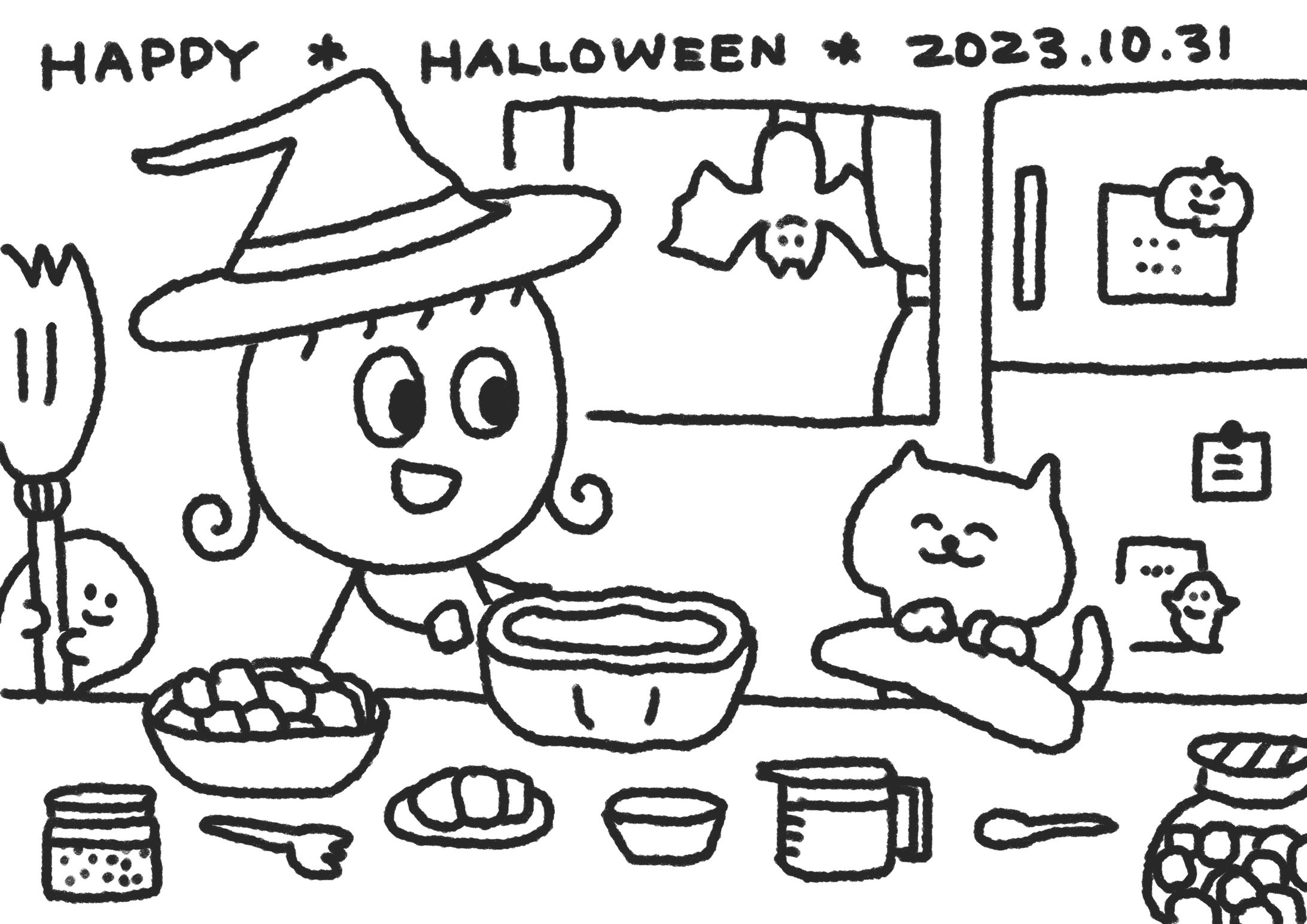 ハロウィン塗り絵　2023-1