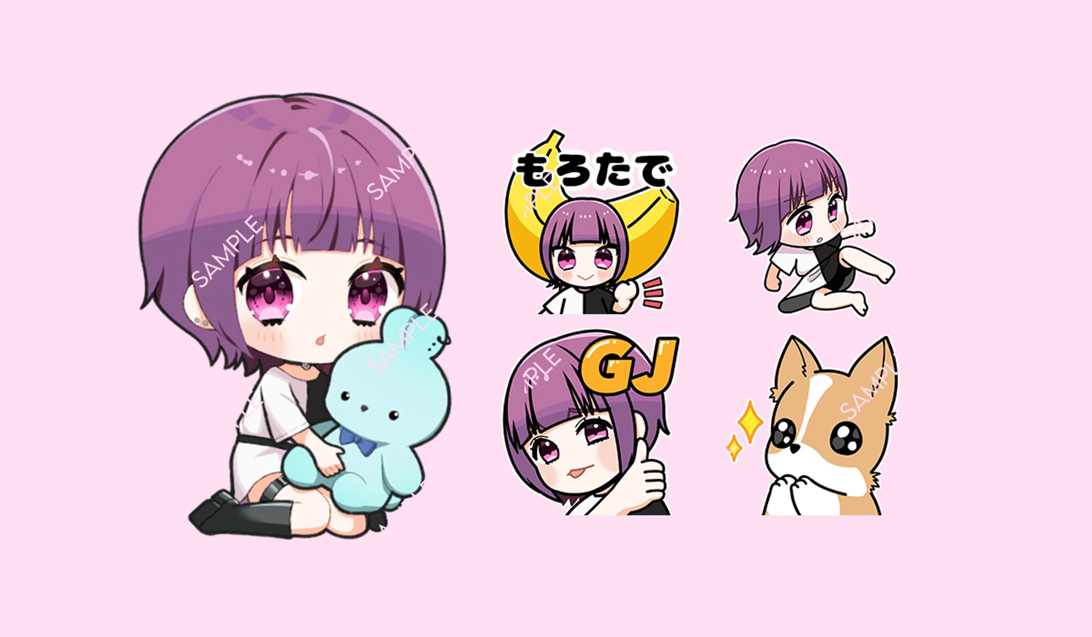 りなごんぬ様キャラクターデザイン、Twitchスタンプ、バッジ-1