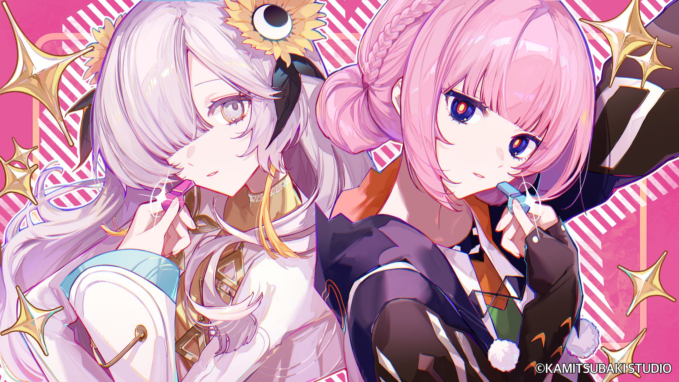 KAMITSUBAKI STUDIO/花譜さん、ヰ世界情緒さん/『愛×愛ホイッスル』歌ってみたイラスト-1