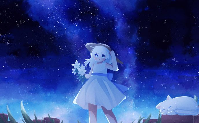 Lunabitt.様楽曲「Stellar」ビジュアルイラスト