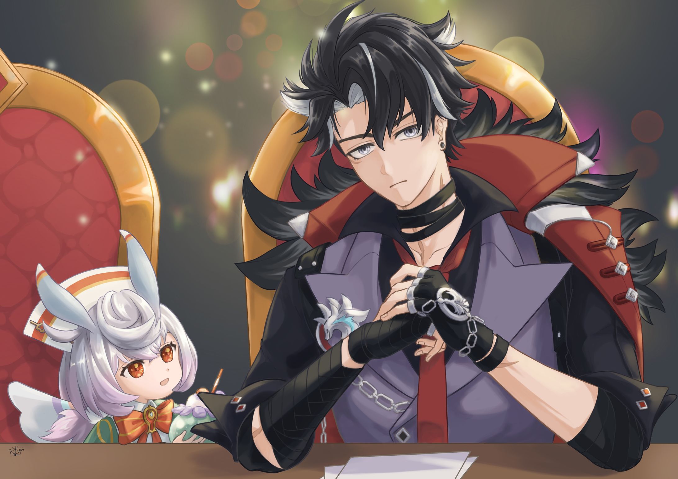 Wriothesley & Sigewinne - Genshin Impact Fontaine Fan Art-1